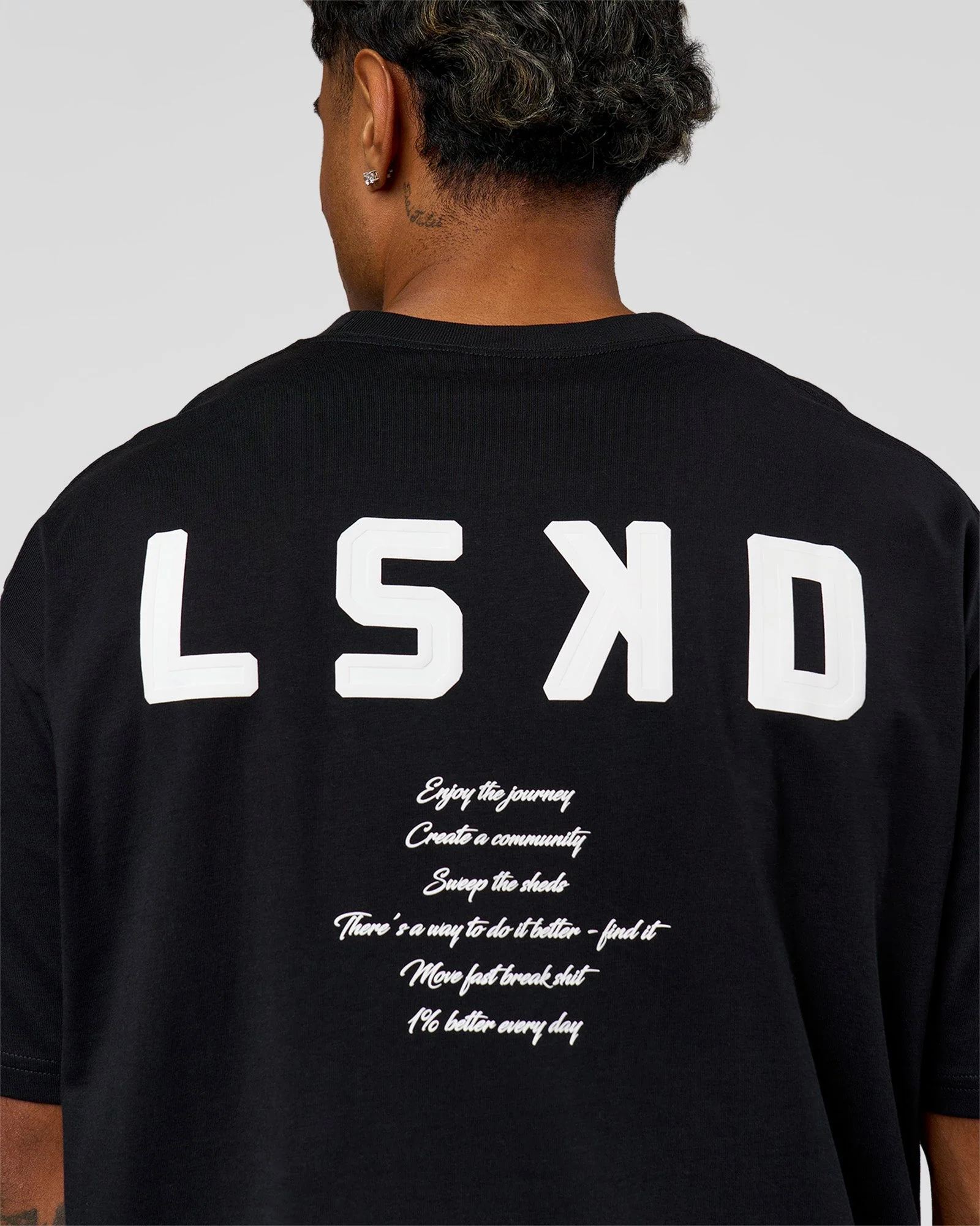 Hype Heavyweight Unisex Oversized Tee - Black-White - Image 13