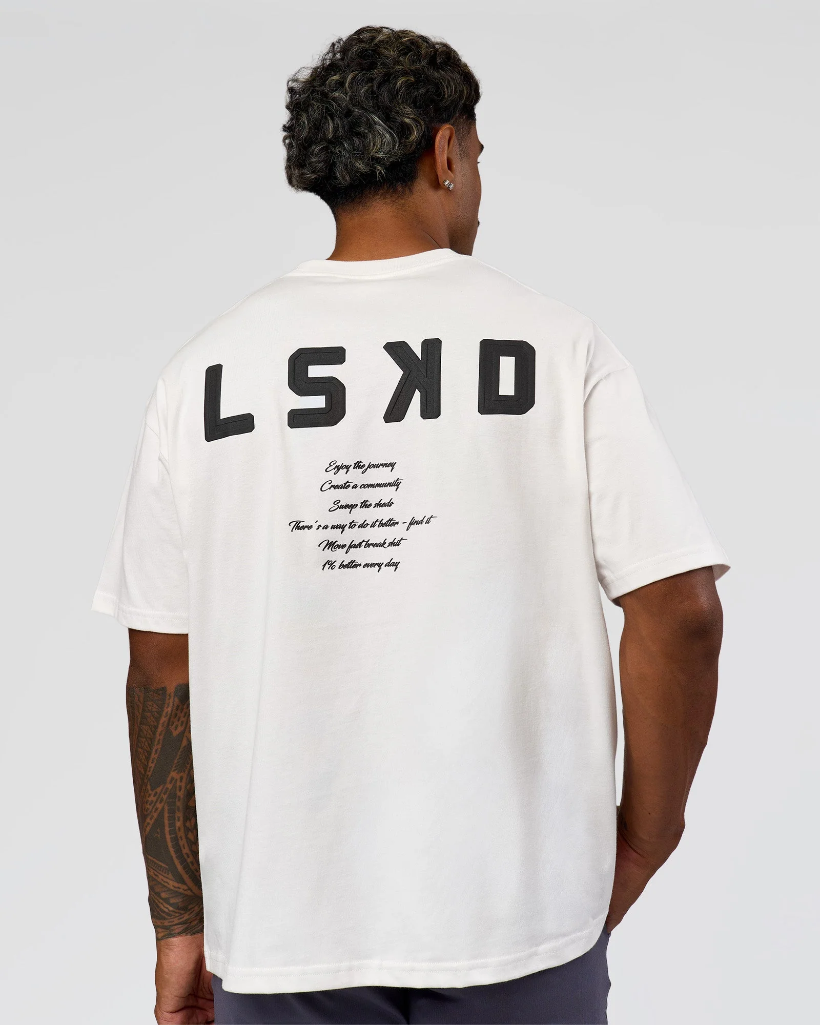 Hype Heavyweight Unisex Oversized Tee - Off White-Black - Image 12