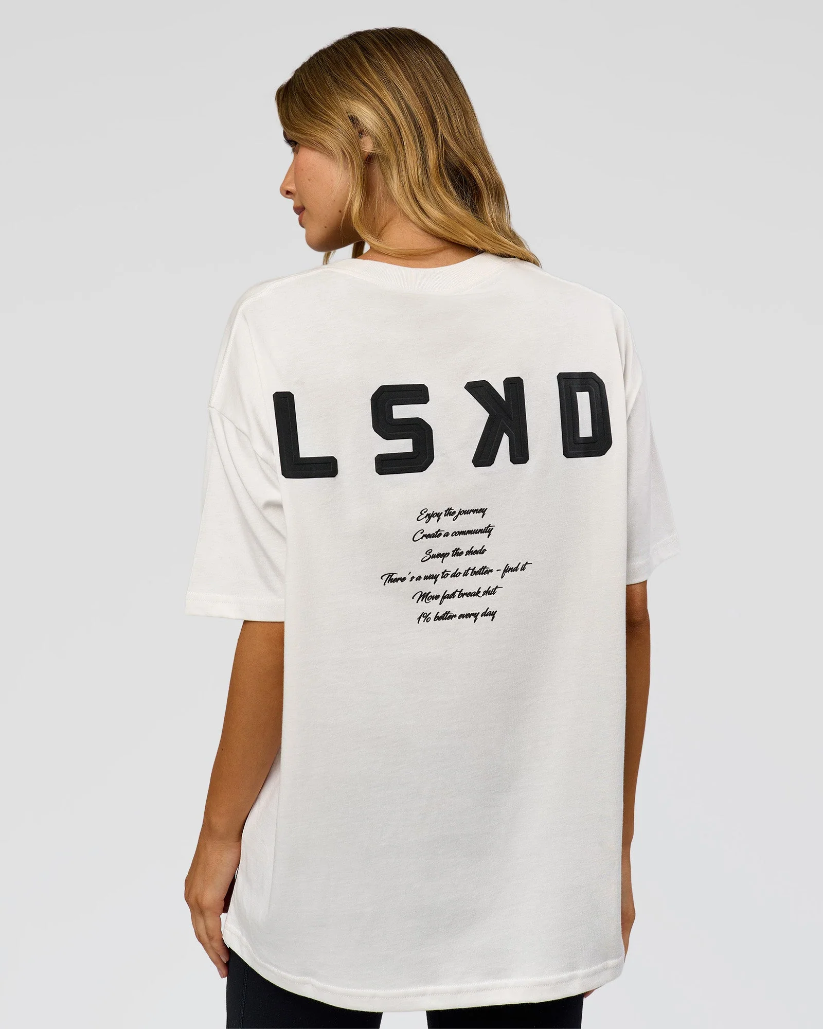 Hype Heavyweight Unisex Oversized Tee - Off White-Black - Image 15