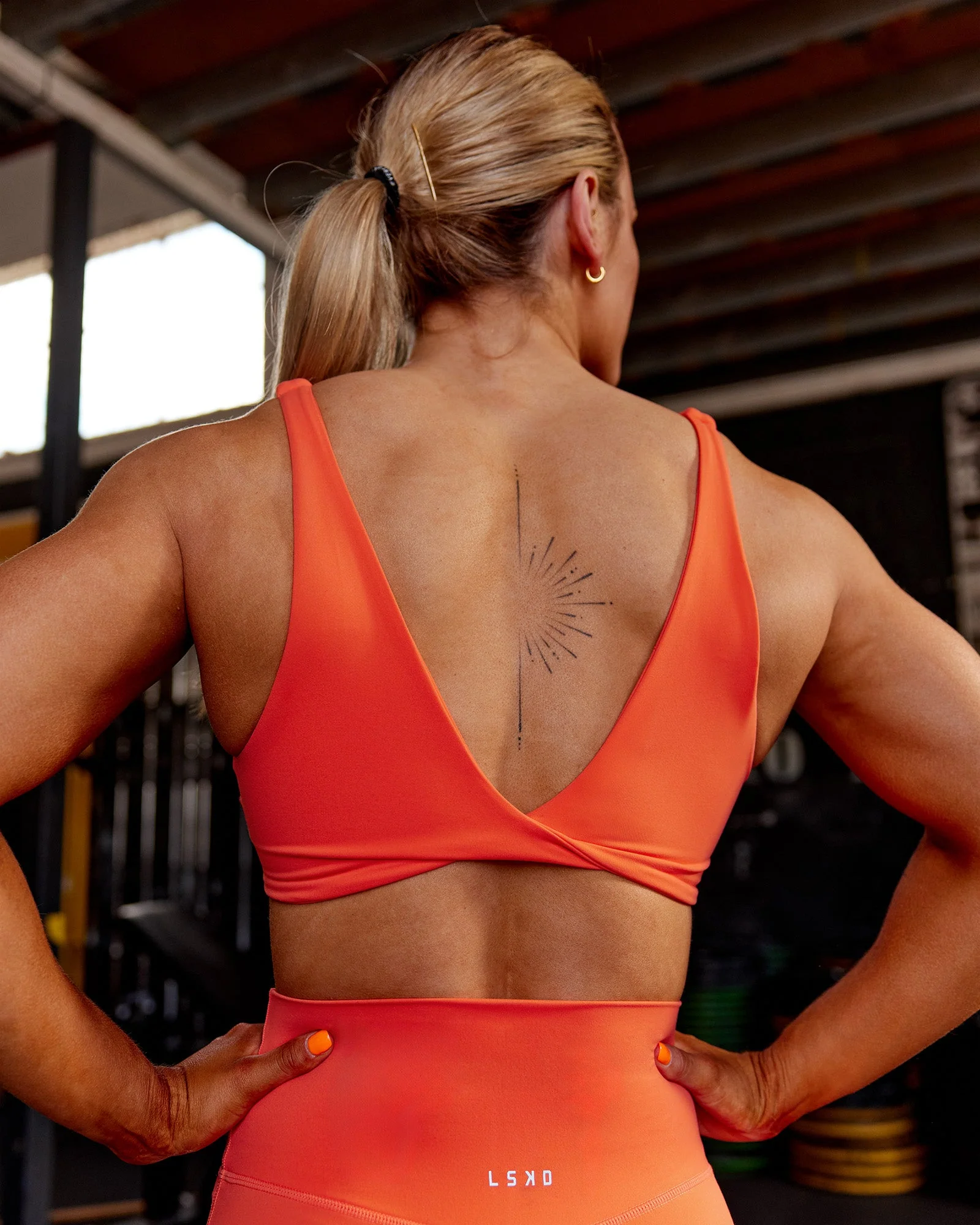 Impulse Reversible Sports Bra - Ultra Orange - Image 3