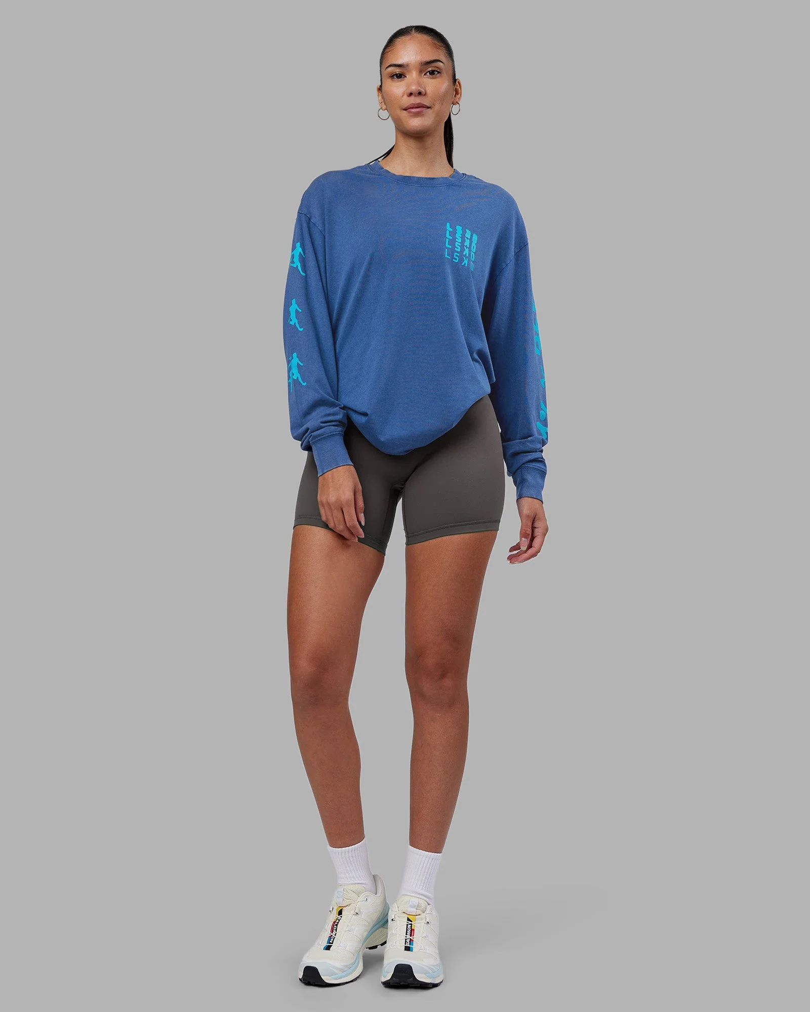 Inferno Journey FLXCotton Oversized Long Sleeve Tee - Midnight Blue-Blue Bird - Image 12