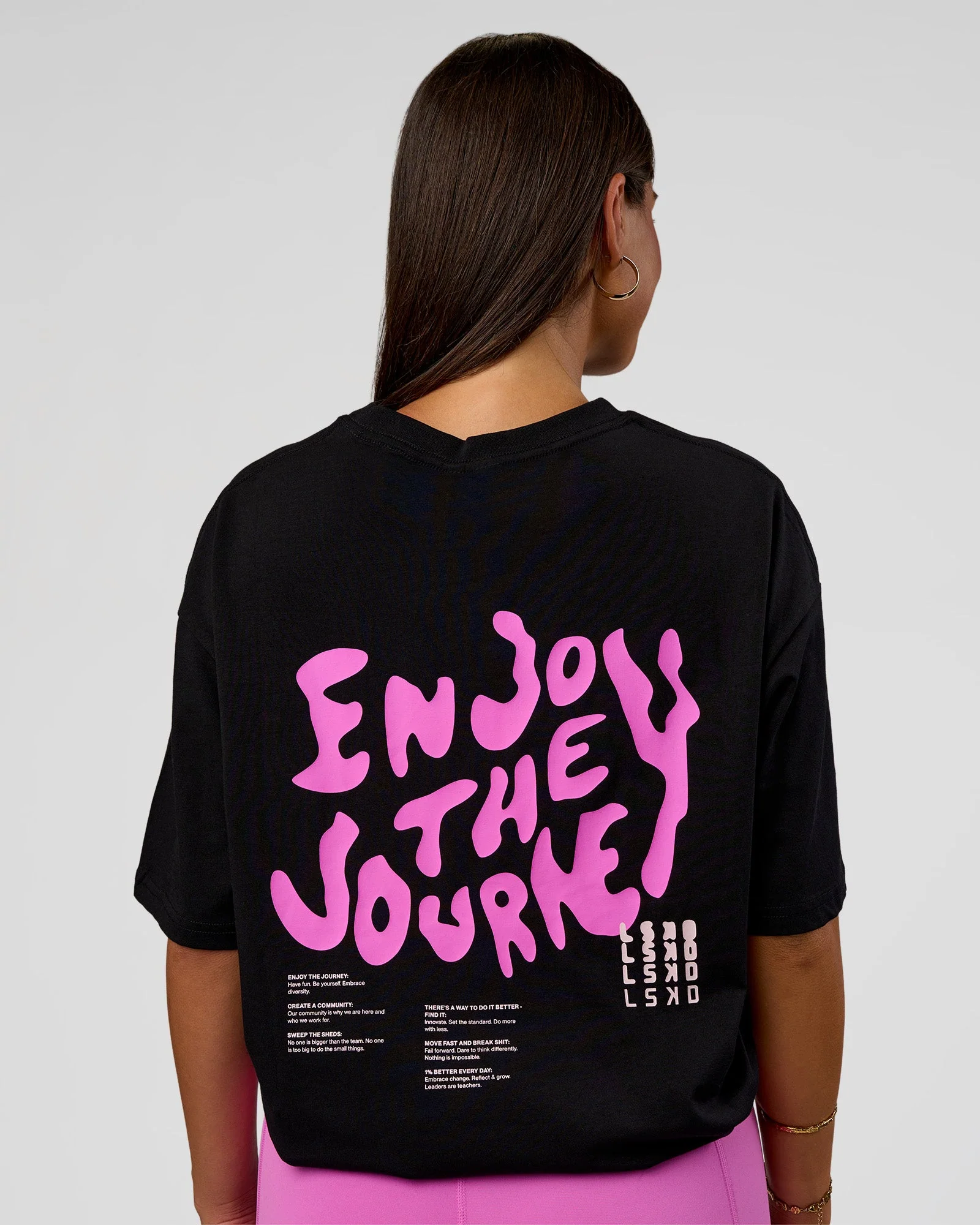 Inferno Journey FLXCotton Oversized Tee - Black-Ultra Fuchsia - Image 4
