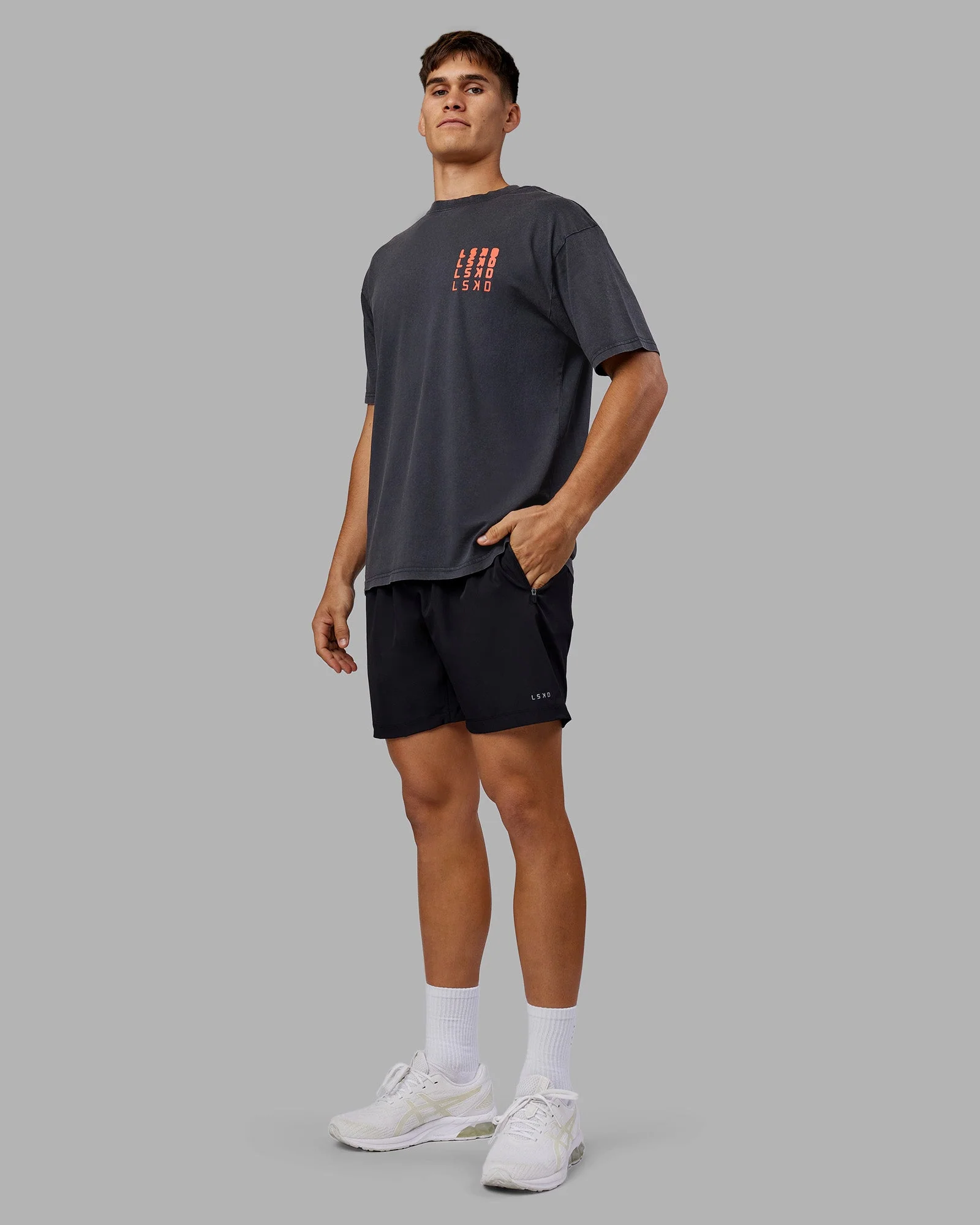 Inferno Journey FLXCotton Oversized Tee - Black Washed-Ultra Orange - Image 6