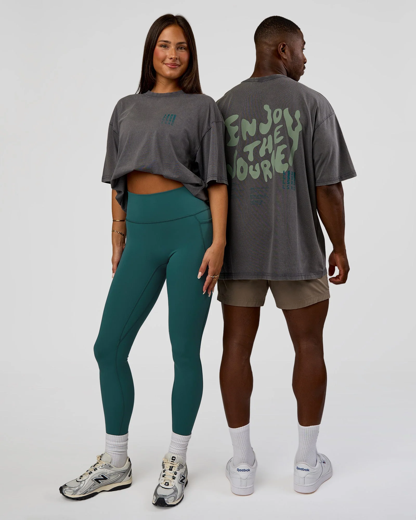 Inferno Journey FLXCotton Oversized Tee - Dark Storm Washed-Iceberg Green