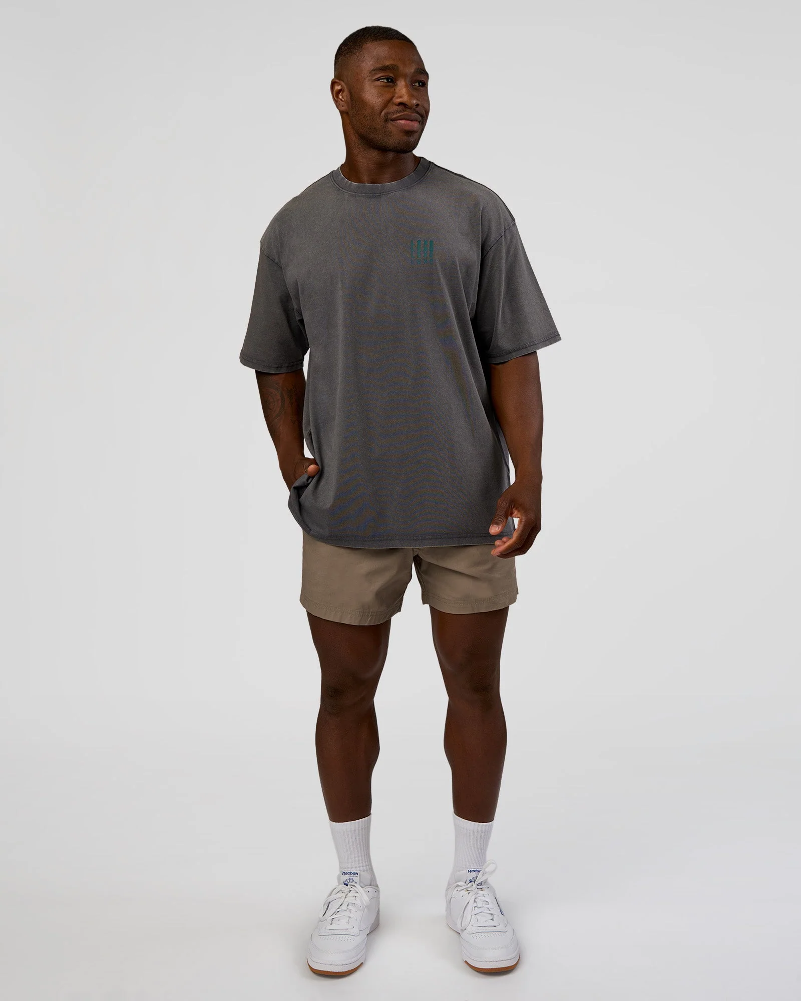 Inferno Journey FLXCotton Oversized Tee - Dark Storm Washed-Iceberg Green - Image 6