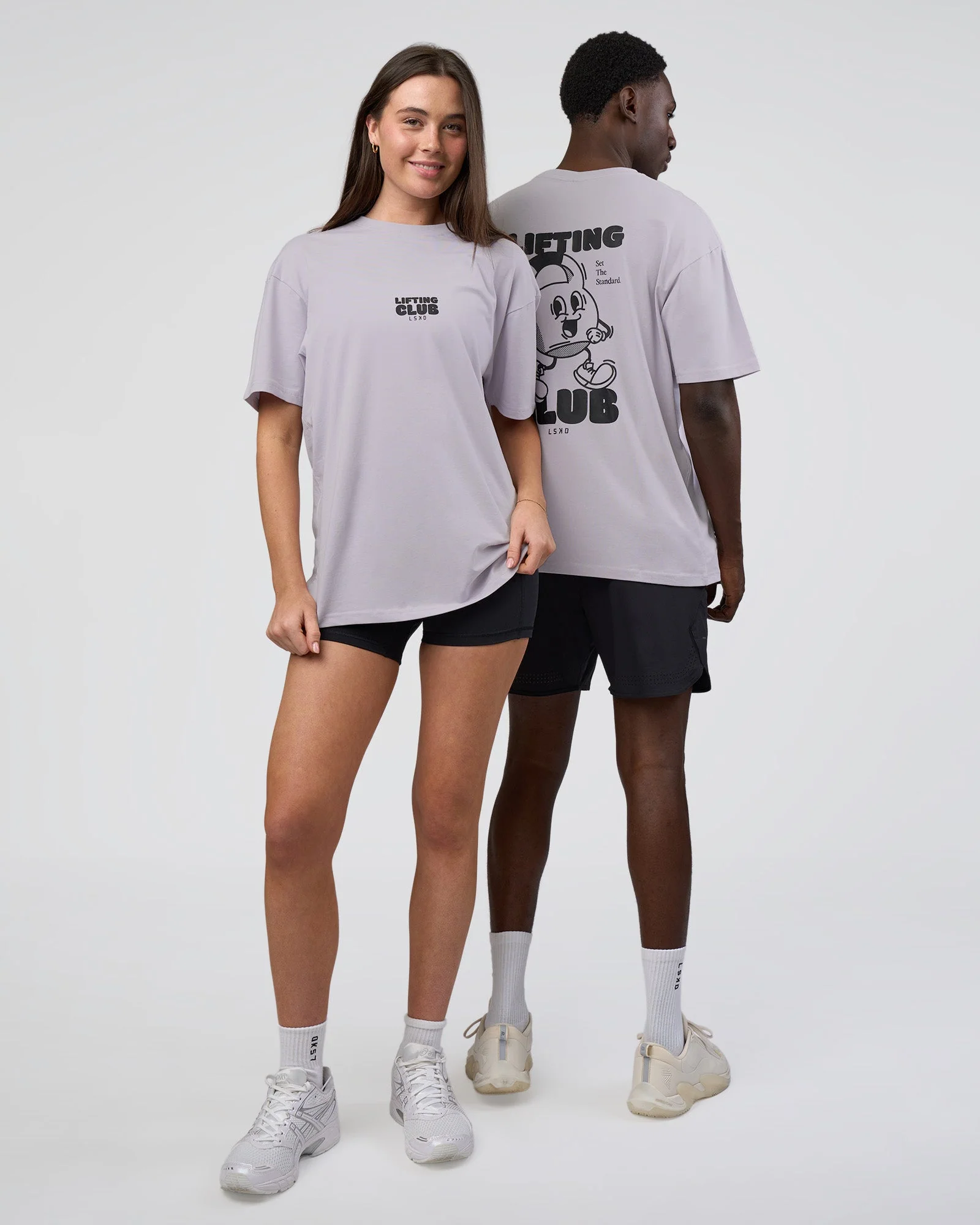 Kettle B FLXCotton Oversized Tee - Galactic Lilac-Black