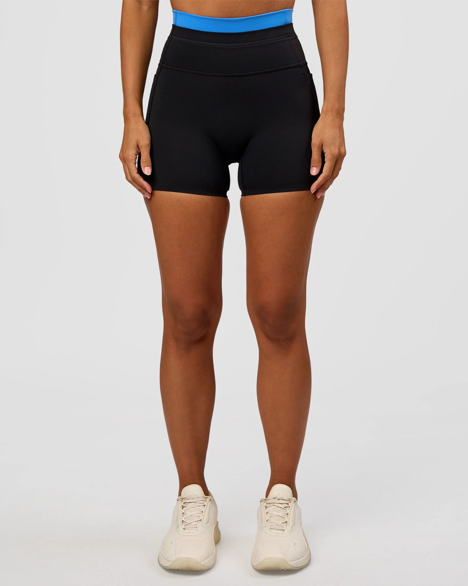 Liberate High-Rise 4" Short Pockets - Black-Palace Blue - Image 5