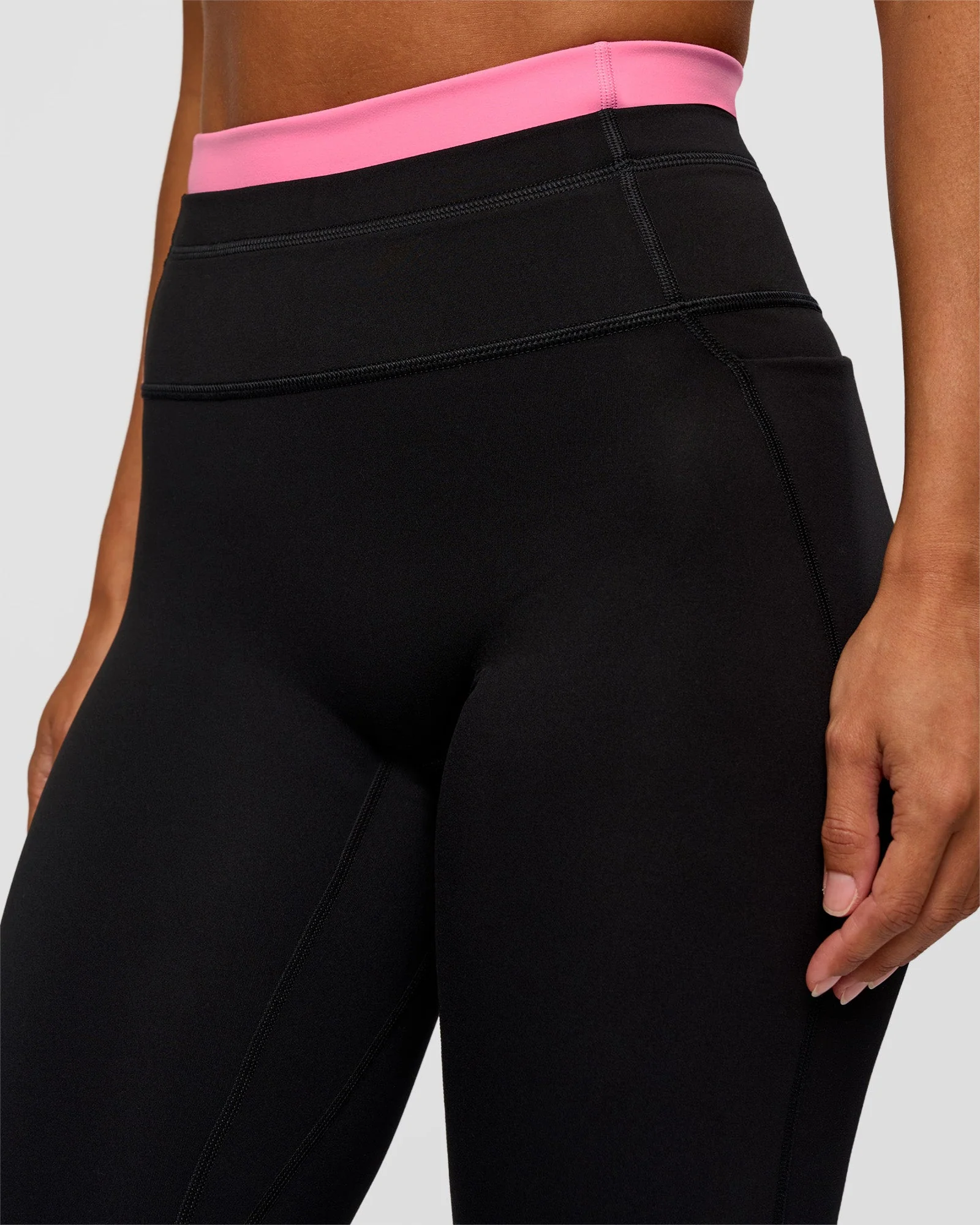 Liberate High-Rise Full Length Legging Pockets - Black-Candy Pink - Image 8