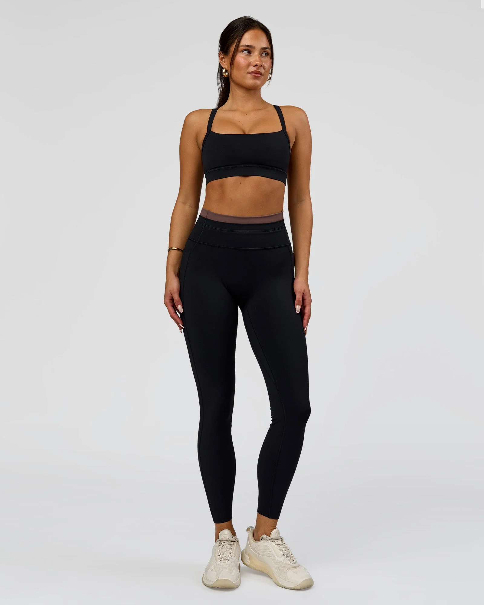 Liberate High-Rise Full Length Legging Pockets - Black-Cocoa Powder - Image 3