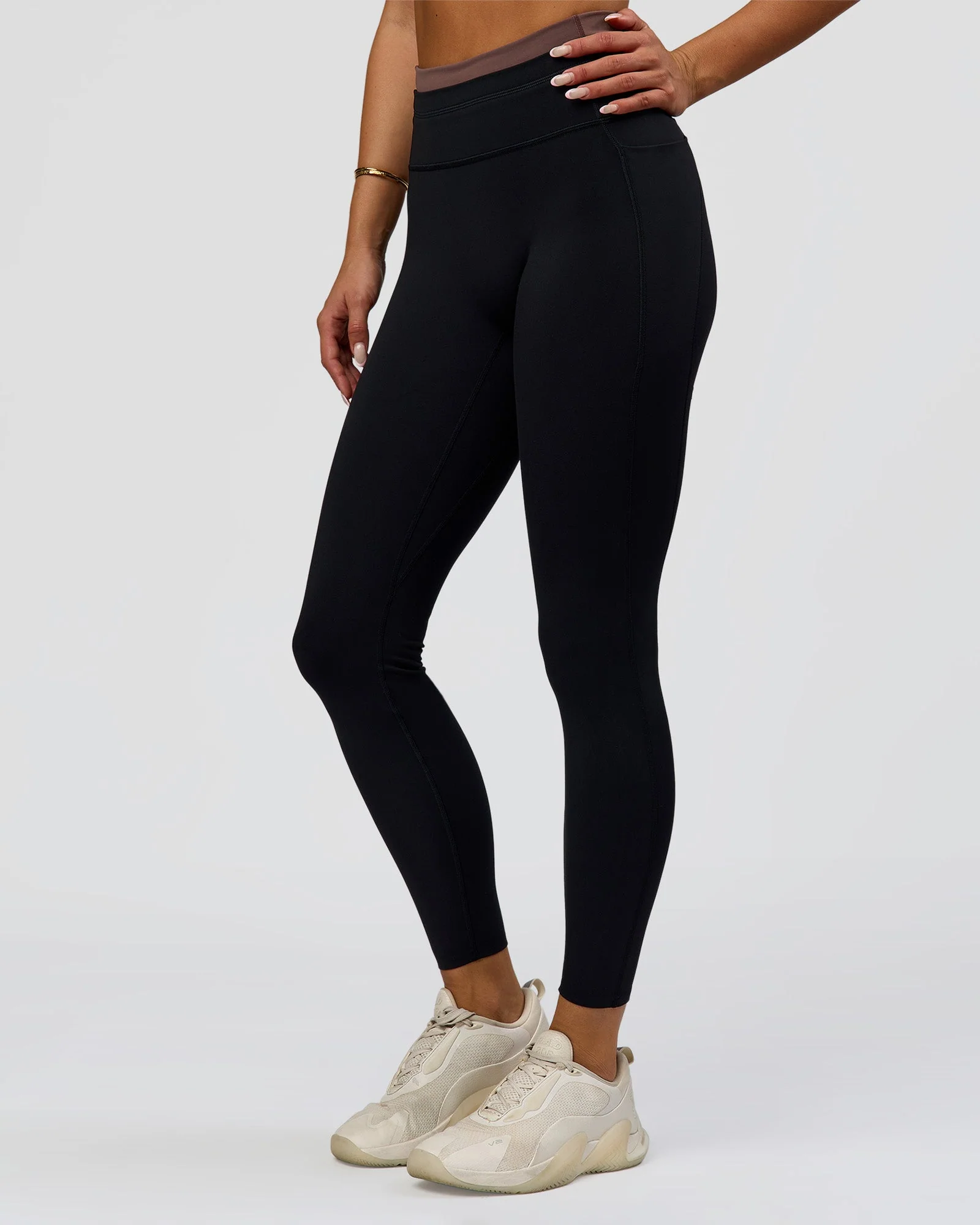 Liberate High-Rise Full Length Legging Pockets - Black-Cocoa Powder - Image 7
