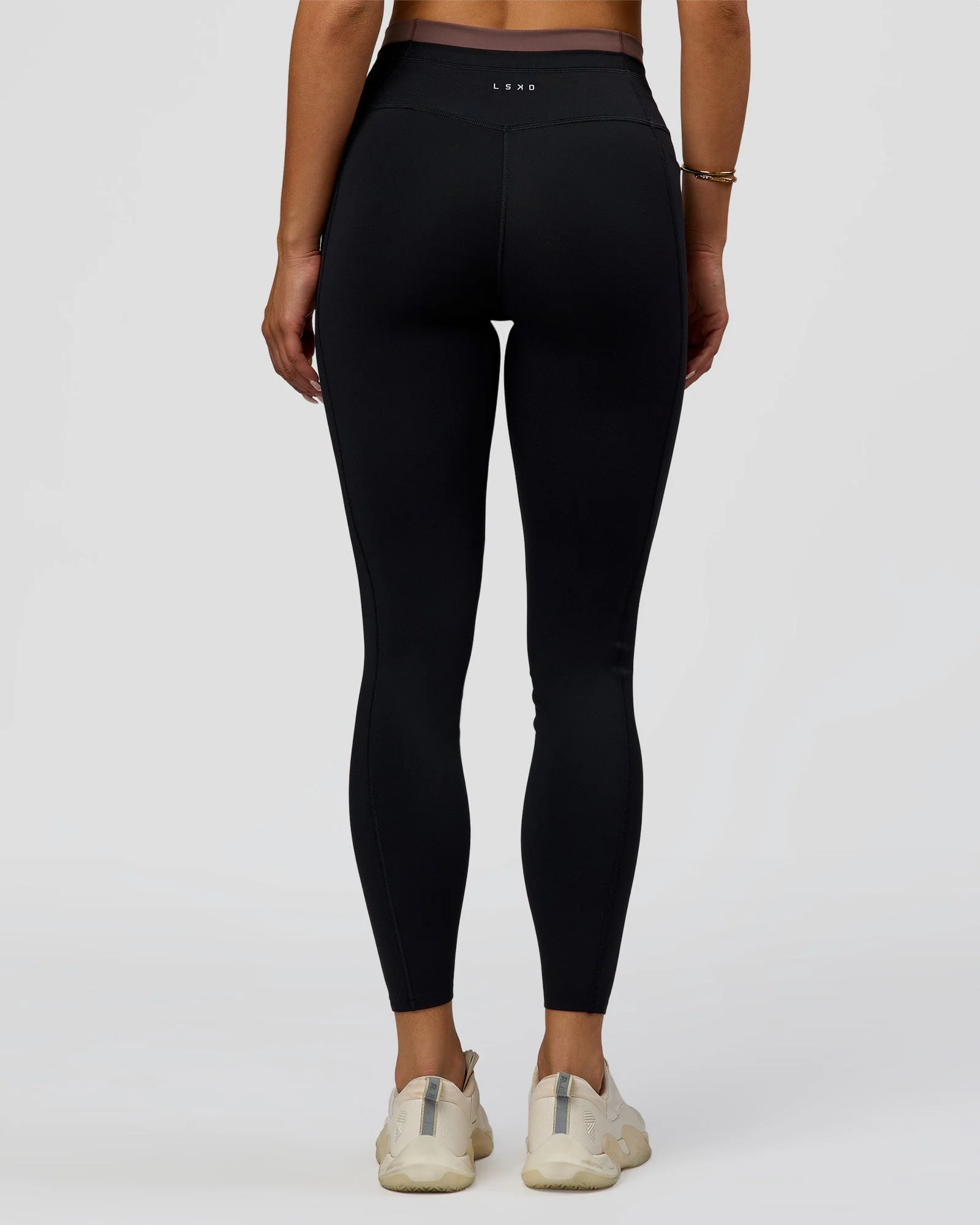 Liberate High-Rise Full Length Legging Pockets - Black-Cocoa Powder - Image 9