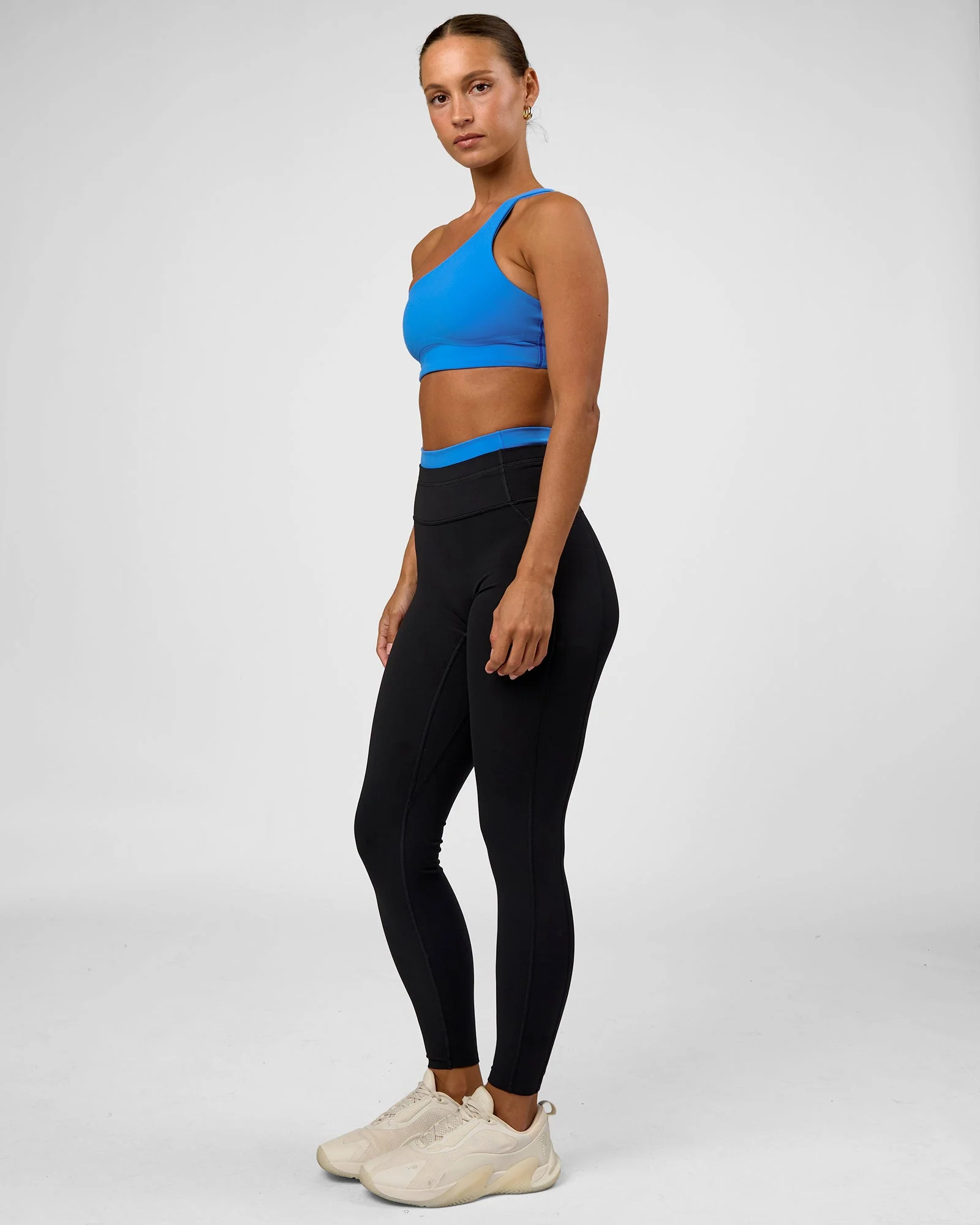 Liberate High-Rise Full Length Legging Pockets - Black-Palace Blue - Image 3