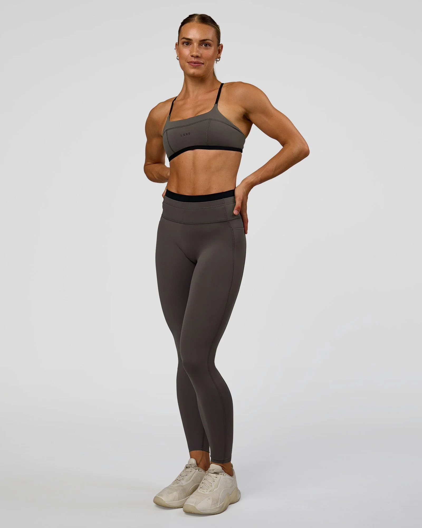 Liberate High-Rise Full Length Legging Pockets - Duskstone-Black - Image 4