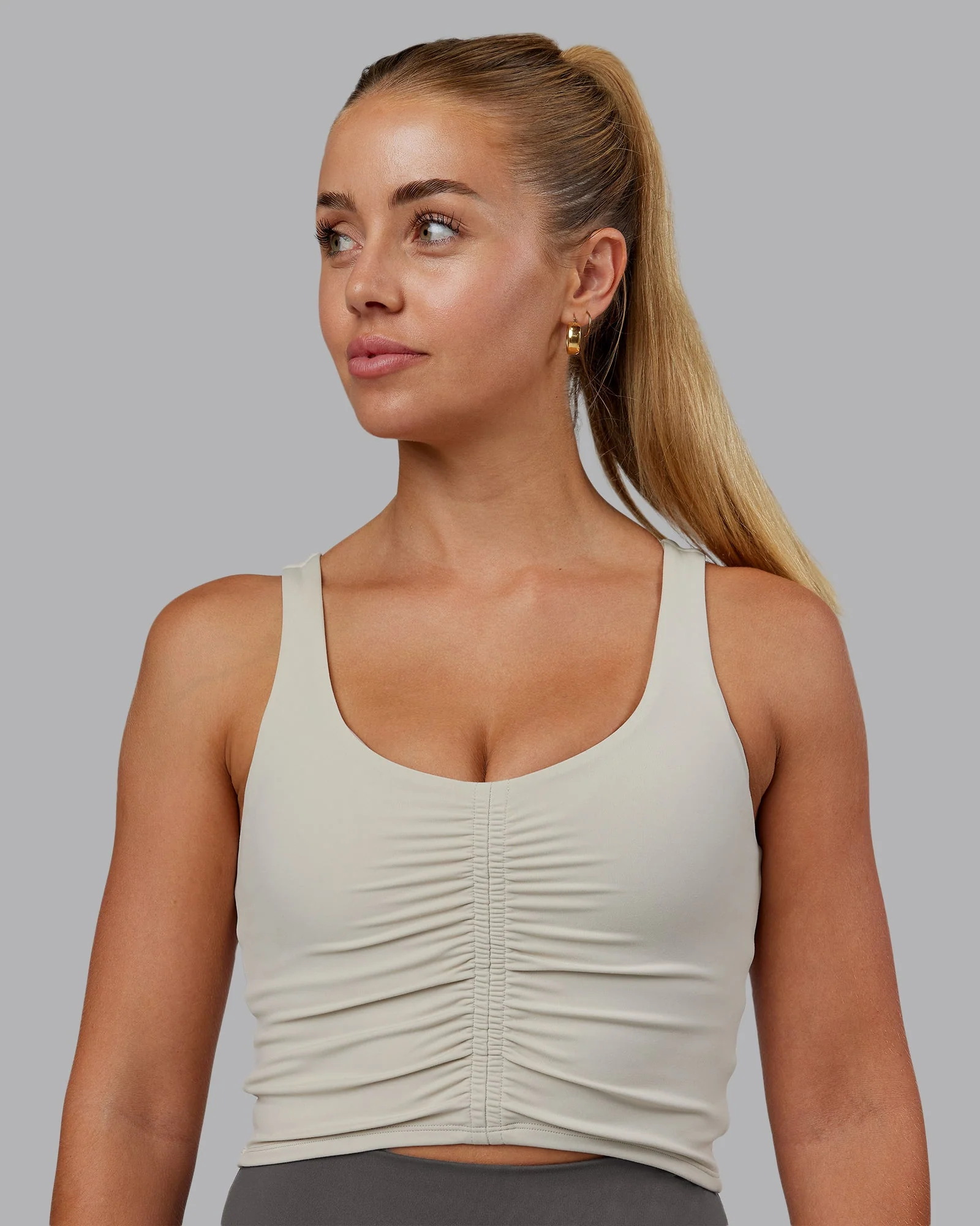 Liberty Ruched Tank - Shale Beige