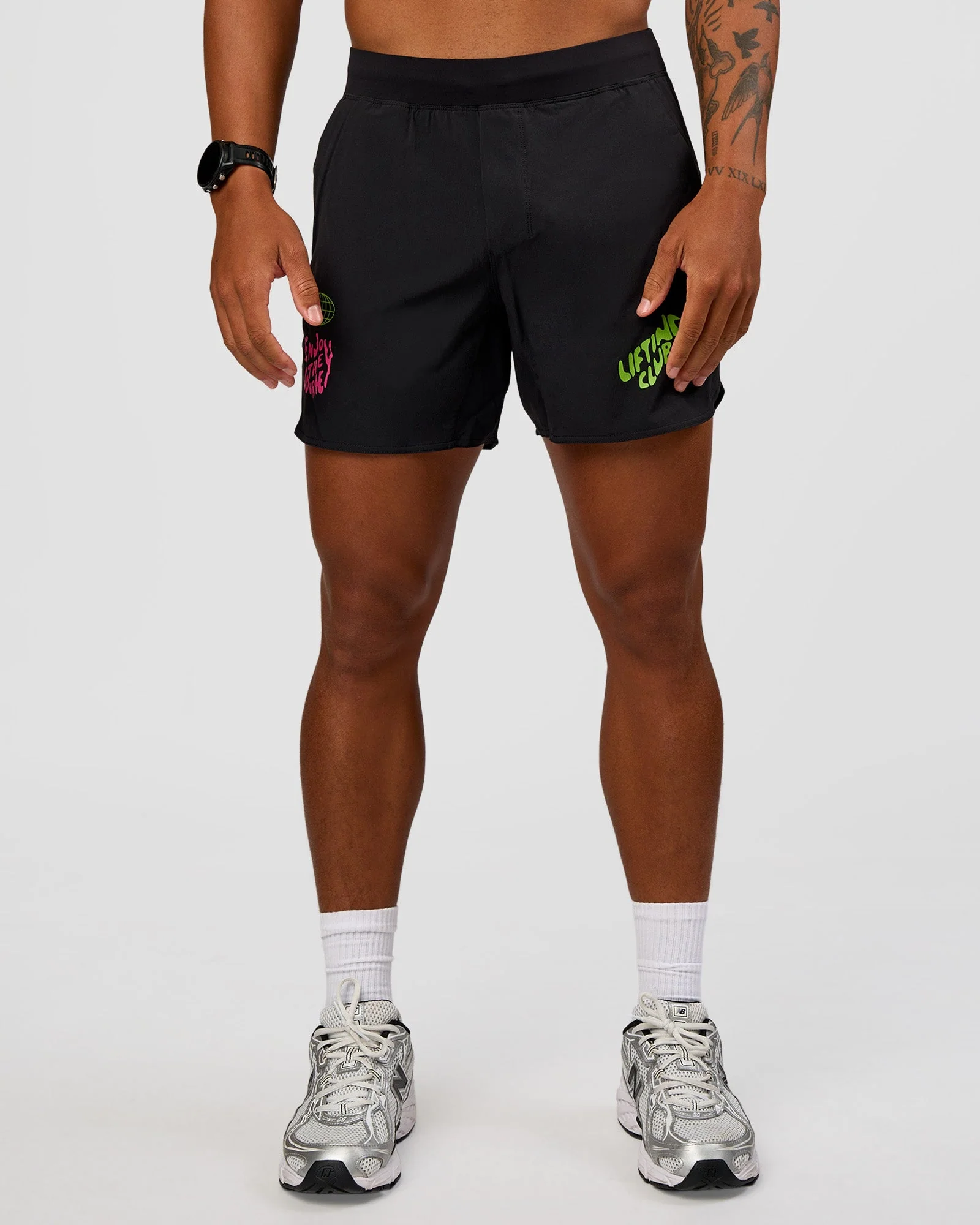 Lift 6" Short - Black-Sugar Plum Lime