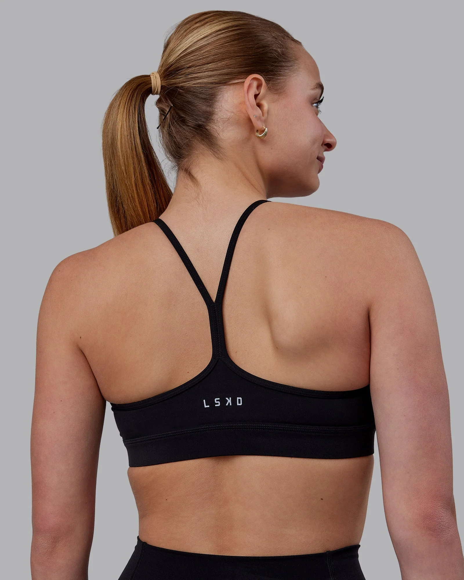 Lift High Neck Sports Bra - Black - Image 2