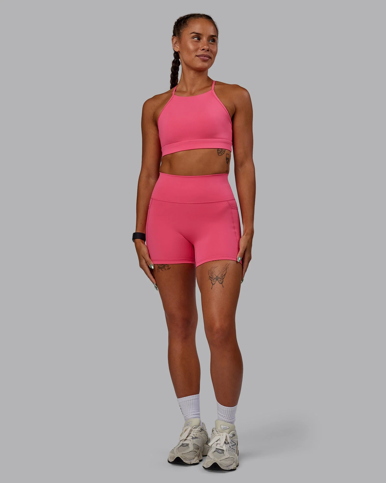 Lift High Neck Sports Bra - Hot Pink - Image 5