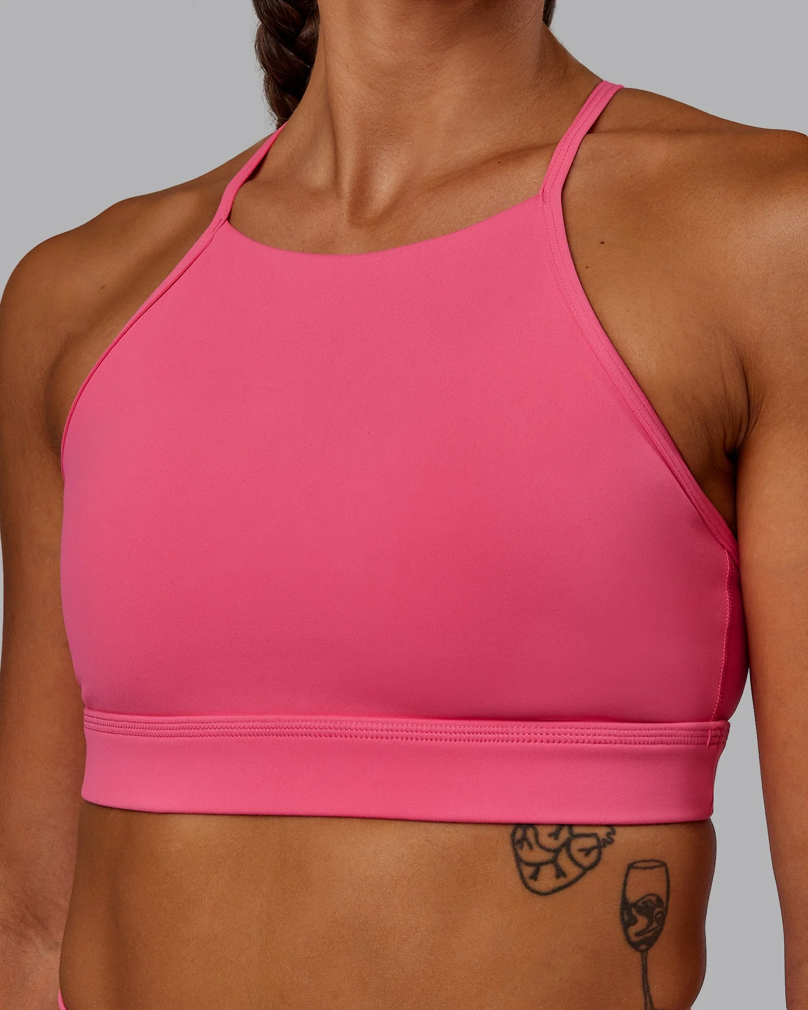 Lift High Neck Sports Bra - Hot Pink - Image 6
