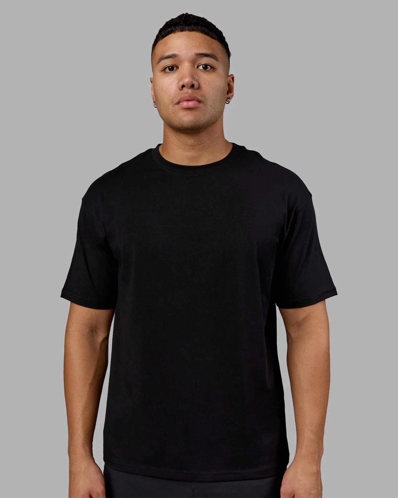 Lifting Club FLXCotton Tee Oversize - Black-Ultra Orange - Image 3