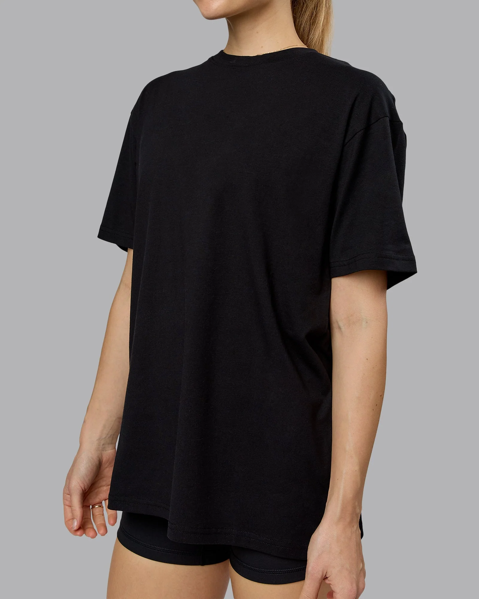 Lifting Club FLXCotton Tee Oversize - Black-Ultra Orange - Image 9