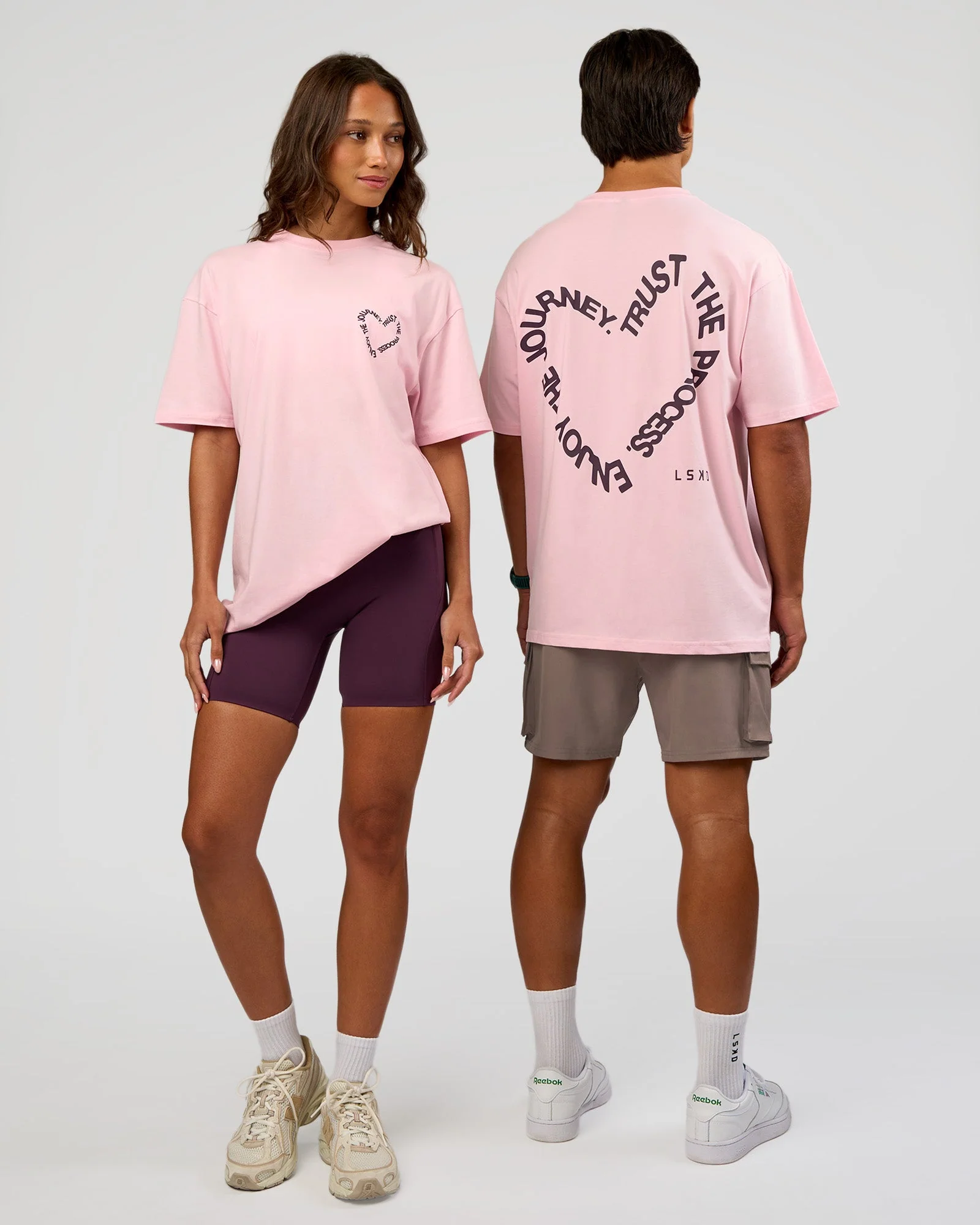 Love The Process FLXCotton Oversize Tee - Marshmallow-Midnight Plum