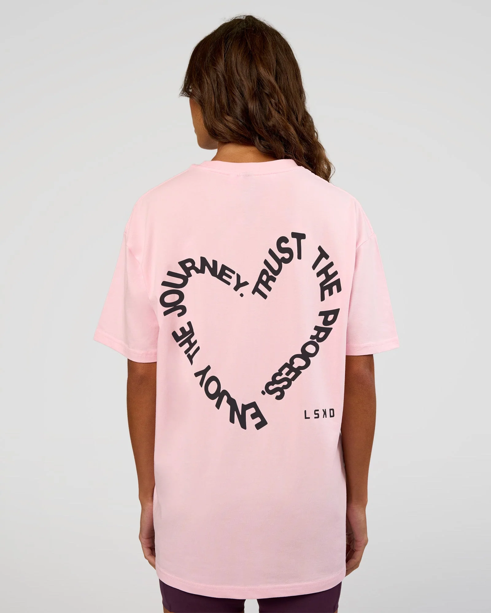 Love The Process FLXCotton Oversize Tee - Marshmallow-Midnight Plum - Image 5