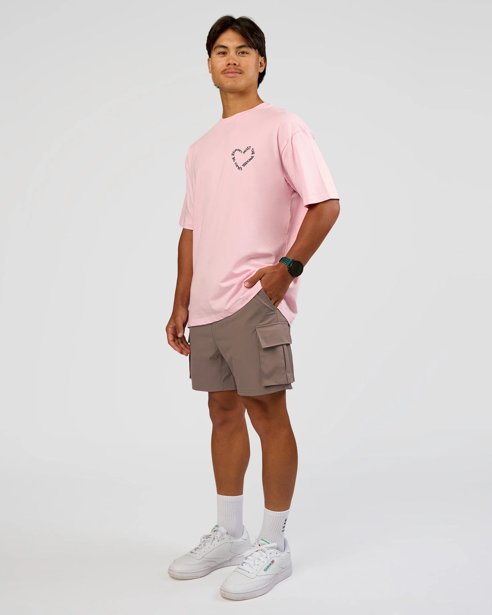 Love The Process FLXCotton Oversize Tee - Marshmallow-Midnight Plum - Image 6