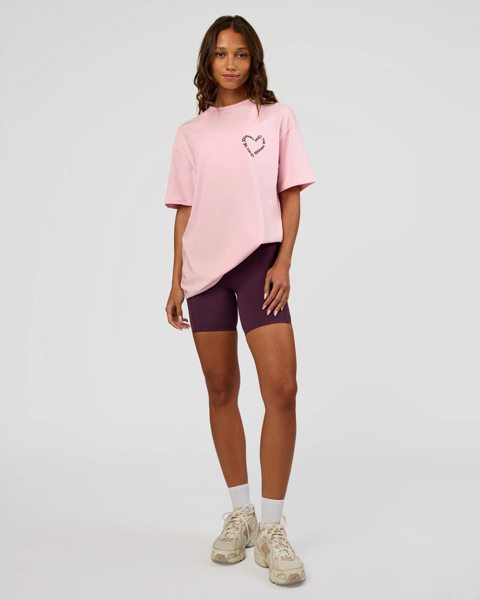 Love The Process FLXCotton Oversize Tee - Marshmallow-Midnight Plum - Image 7