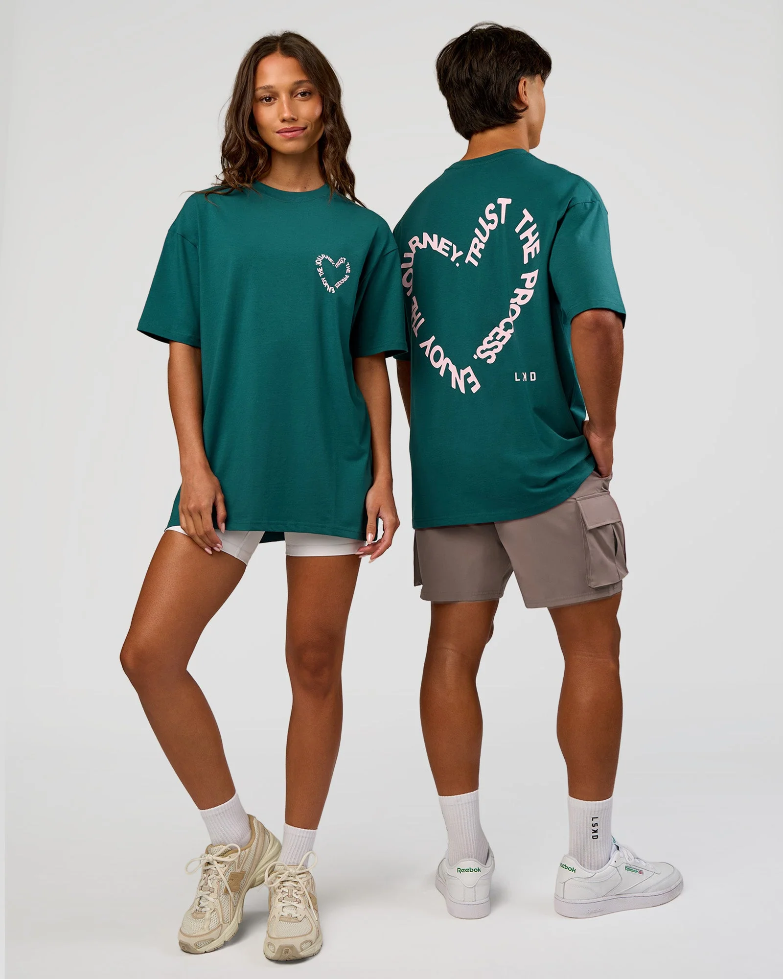 Love The Process FLXCotton Oversize Tee - Transformative Teal-Marshmallow