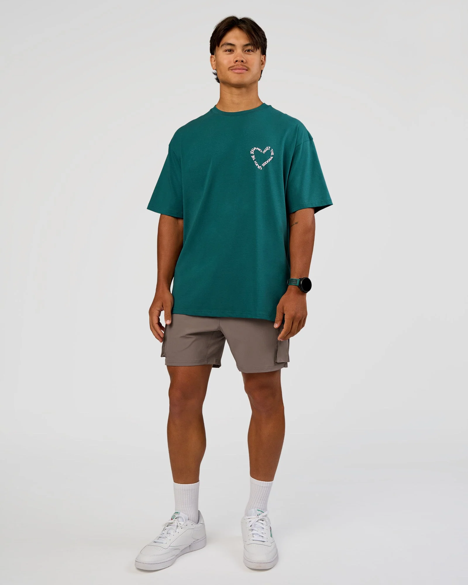 Love The Process FLXCotton Oversize Tee - Transformative Teal-Marshmallow - Image 8