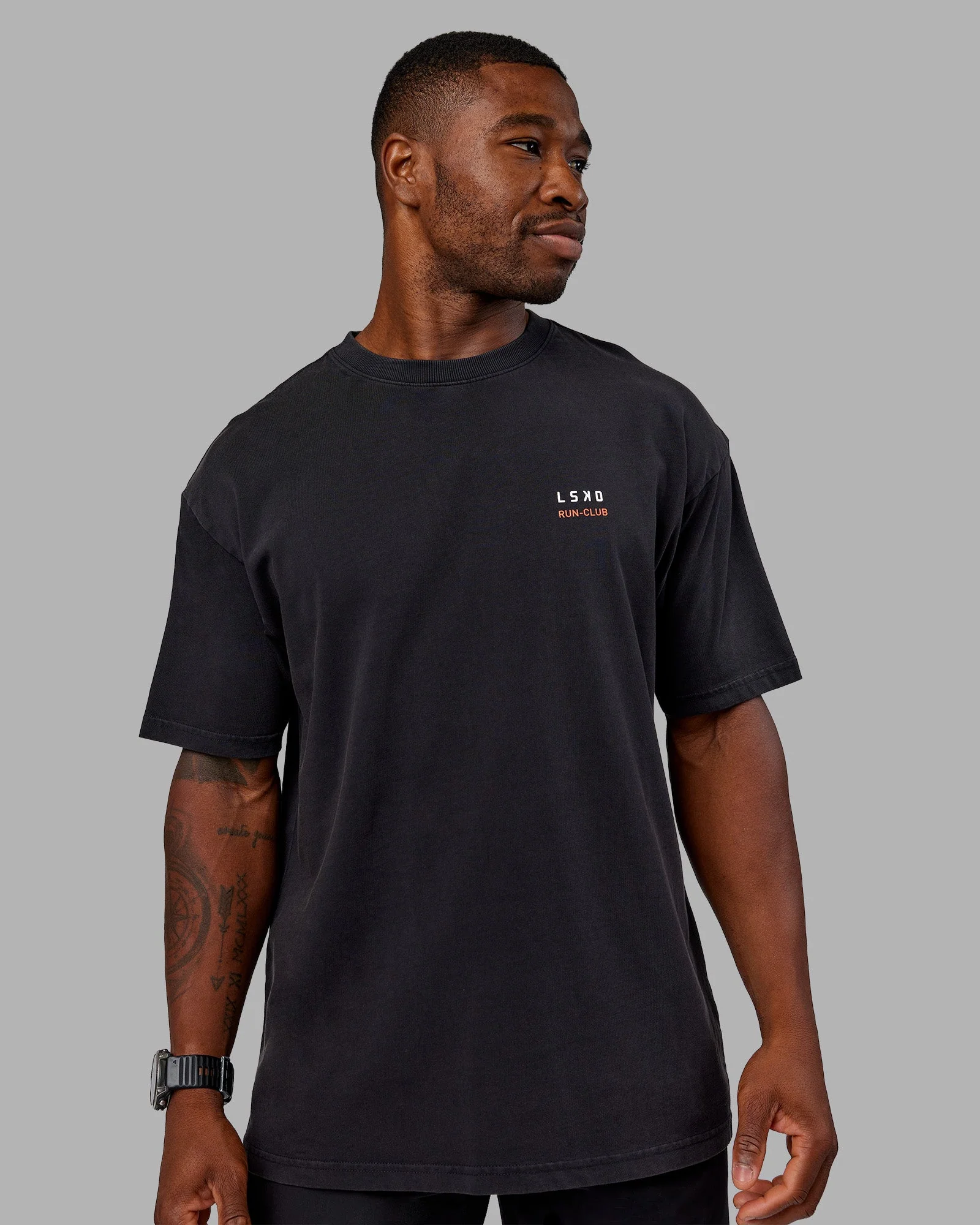 Love this S**t Washed Heavyweight Oversized Tee - Washed Black-Ultra Orange - Image 3