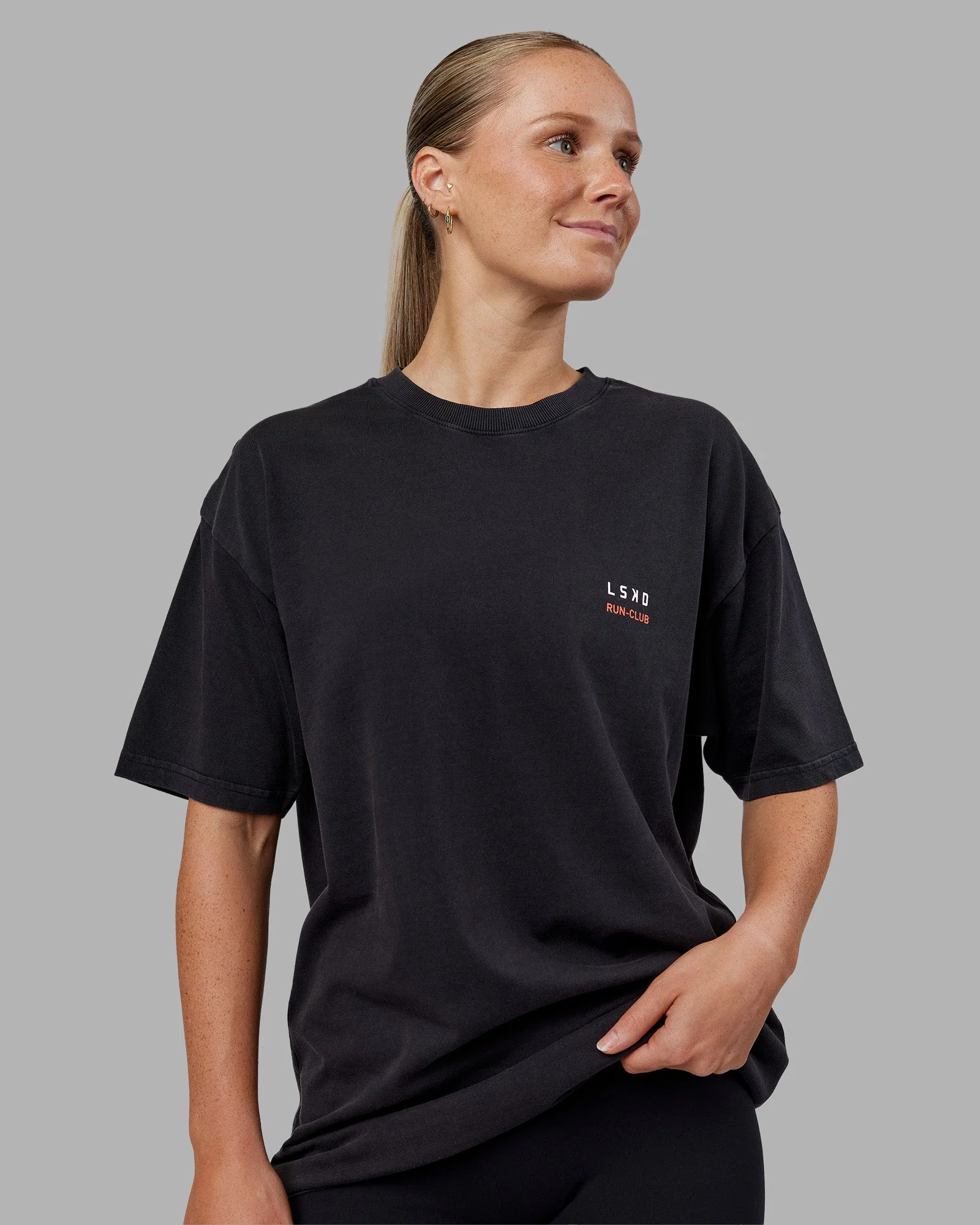 Love this S**t Washed Heavyweight Oversized Tee - Washed Black-Ultra Orange - Image 4