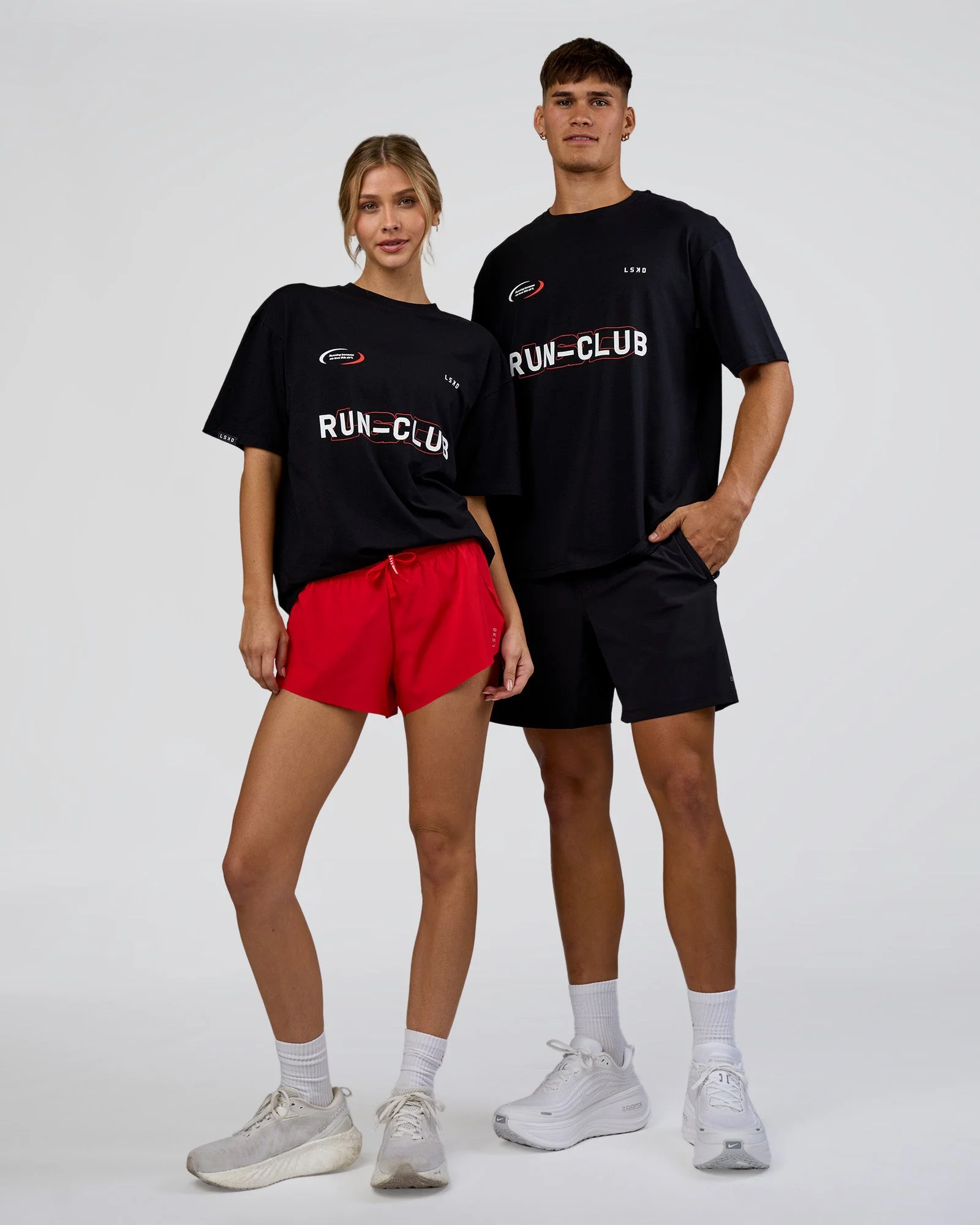 LSKD Run Club FLXCotton Oversized Tee - Black-White
