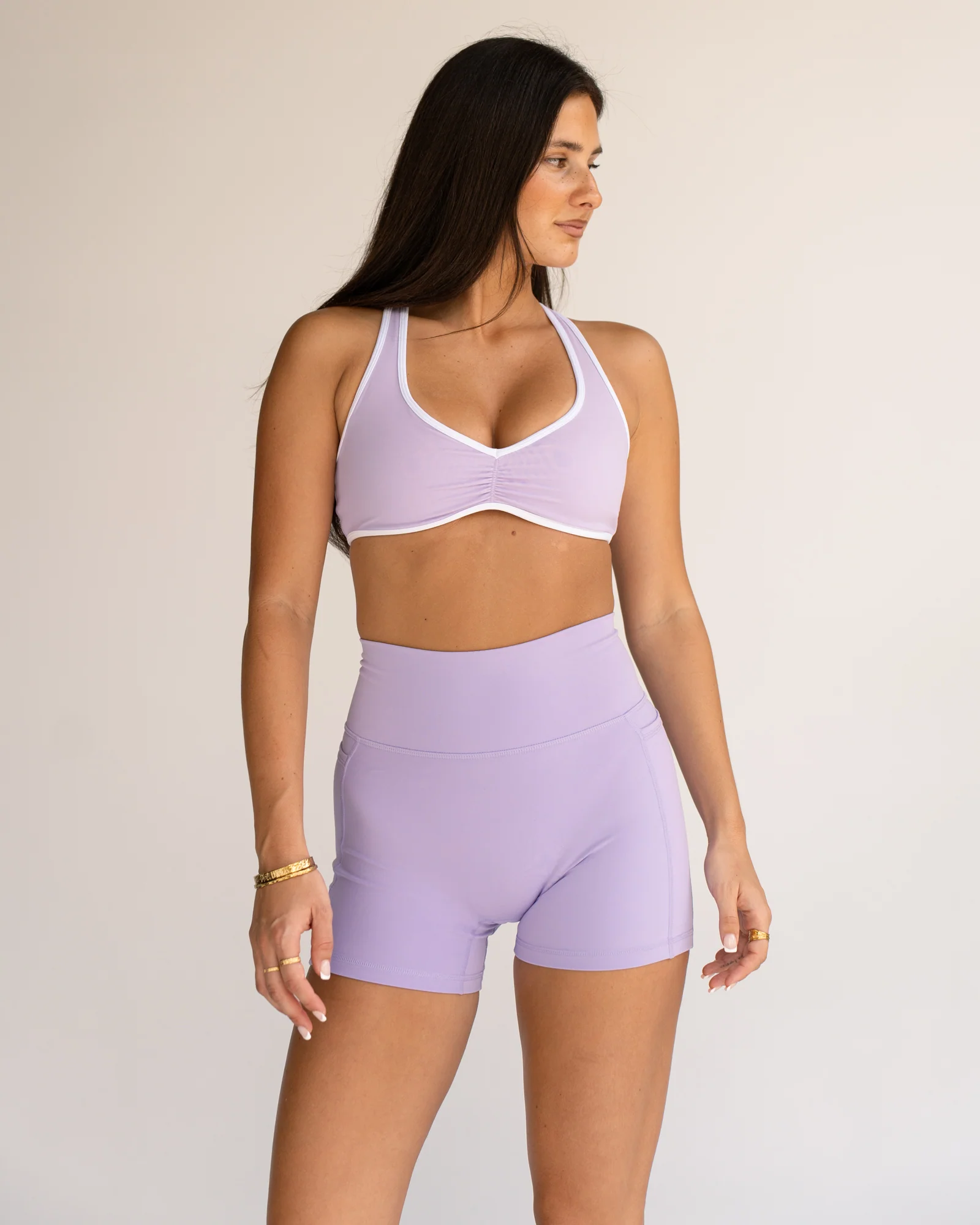 Luminous Sports Bra - Pale Lilac-White