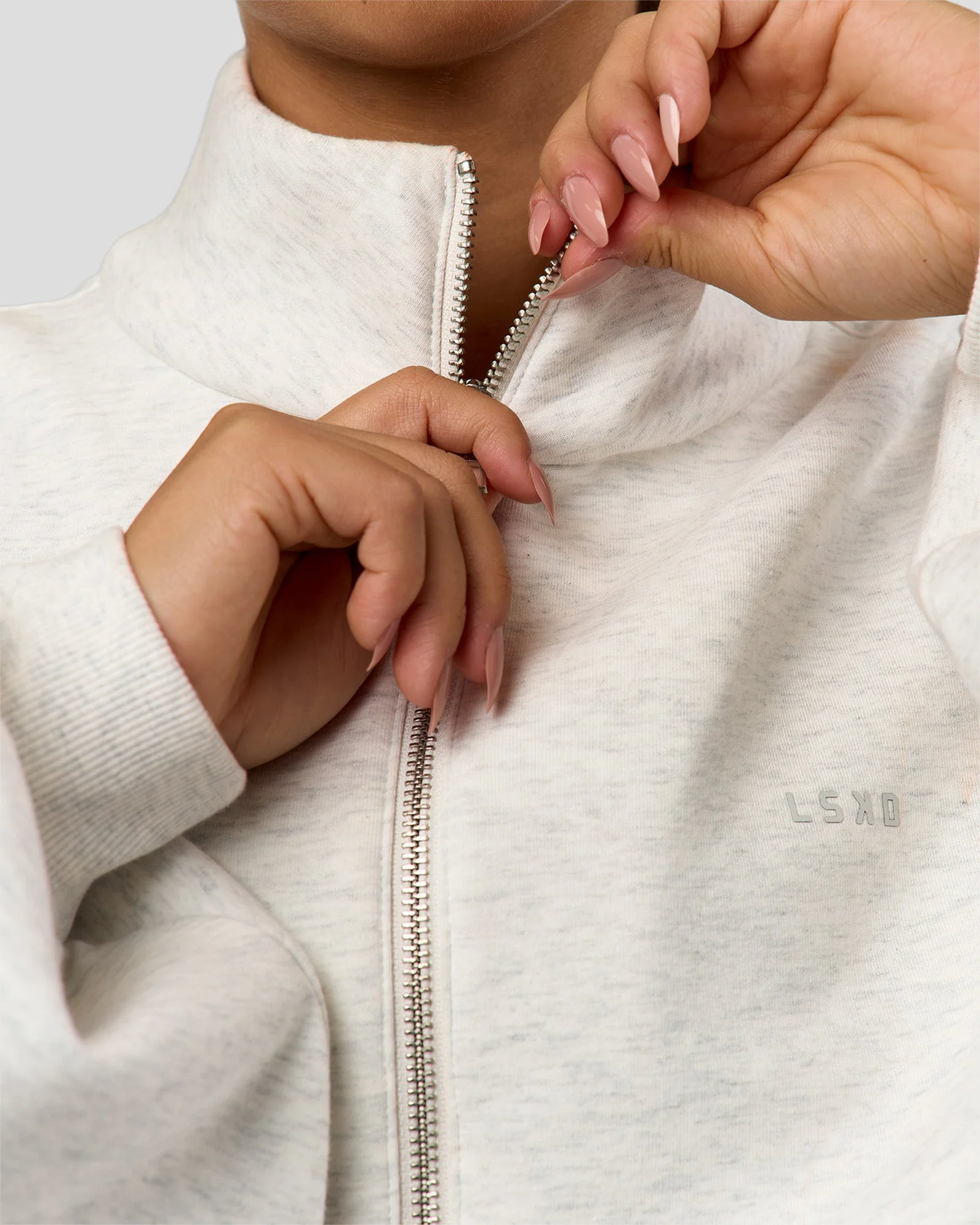 Luxe ZeroCrease Spacer Half Zip - Silver Marl - Image 2