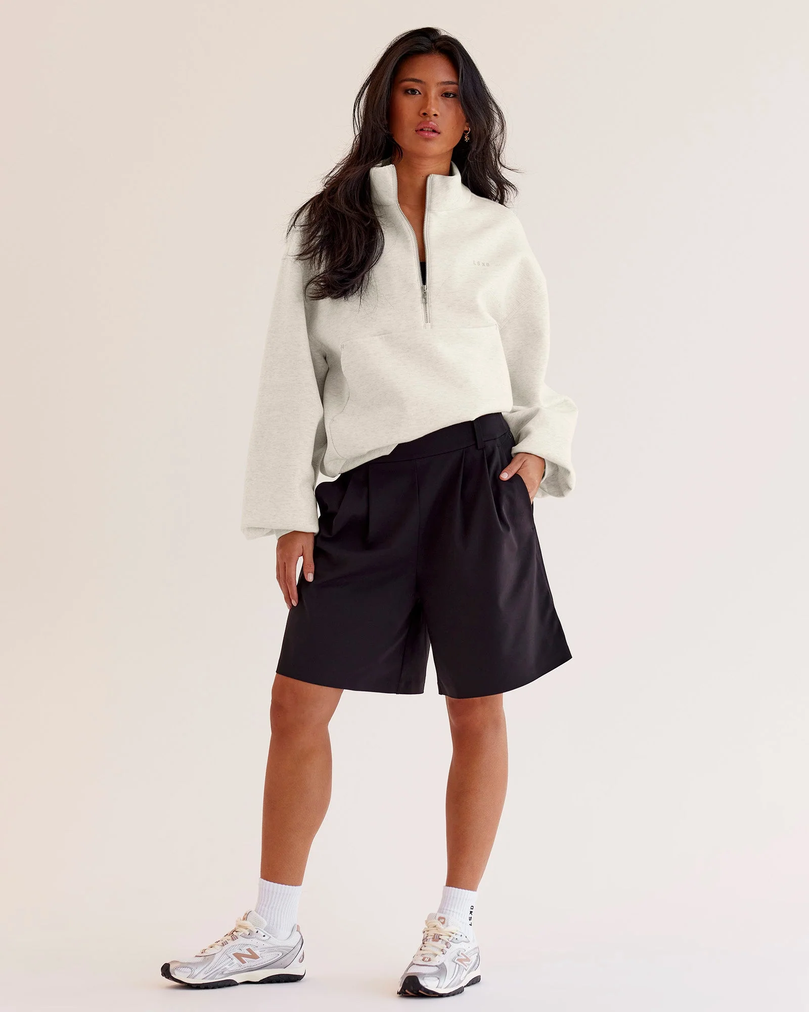 Luxe ZeroCrease Spacer Half Zip - Silver Marl - Image 4