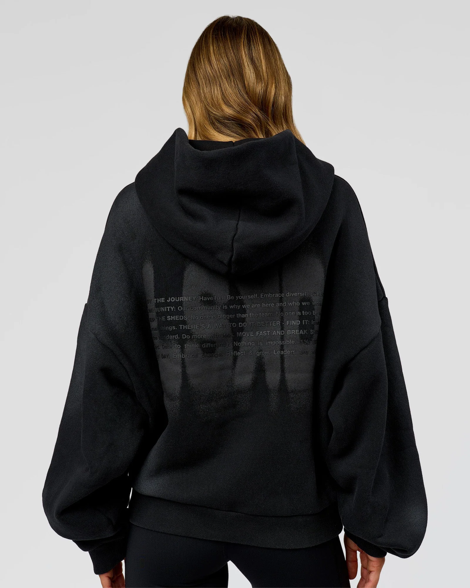 Memory In Motion Ultra Heavyweight Zip Thru Hoodie - Black Washed - Image 12