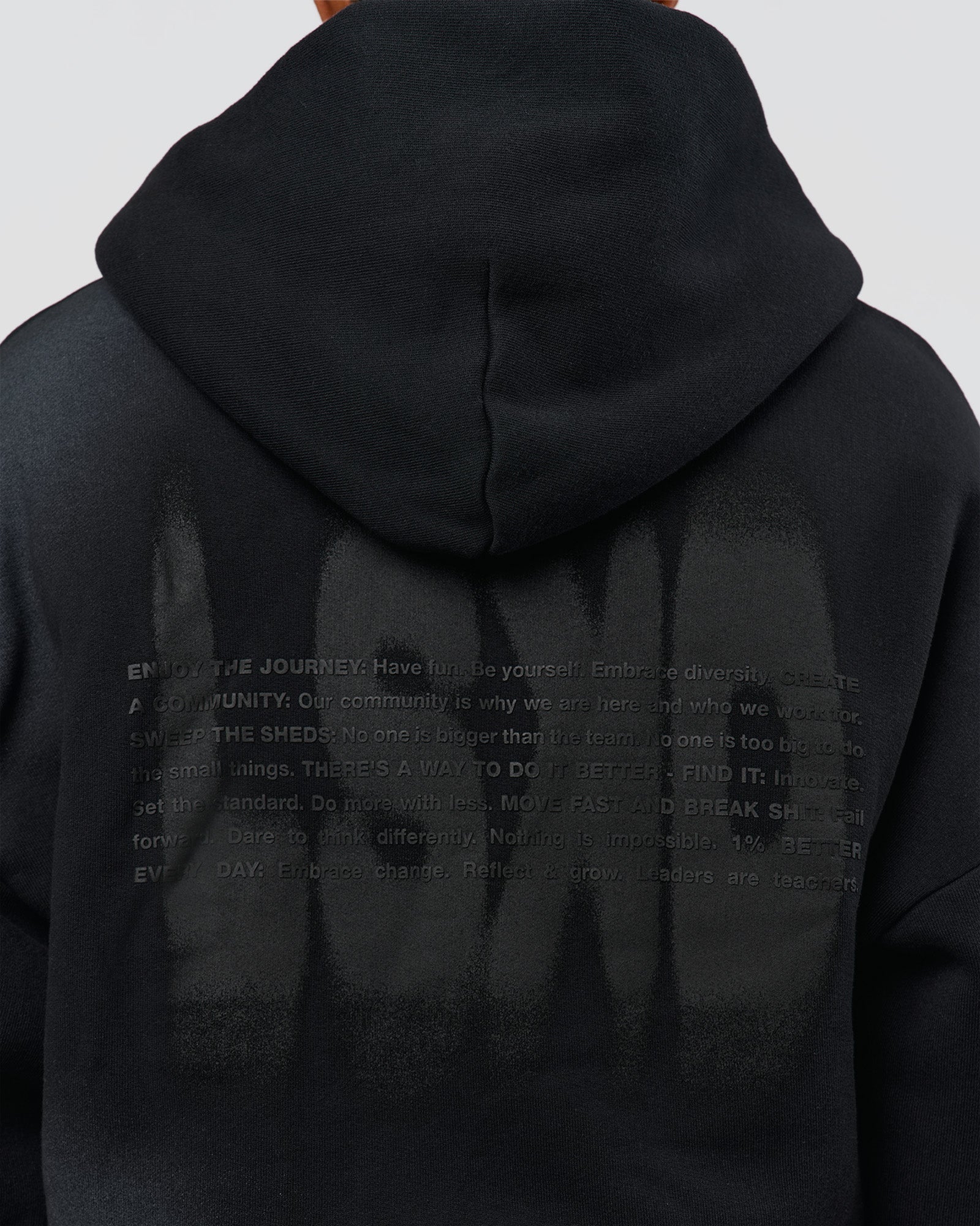 Memory In Motion Ultra Heavyweight Zip Thru Hoodie - Black Washed - Image 7