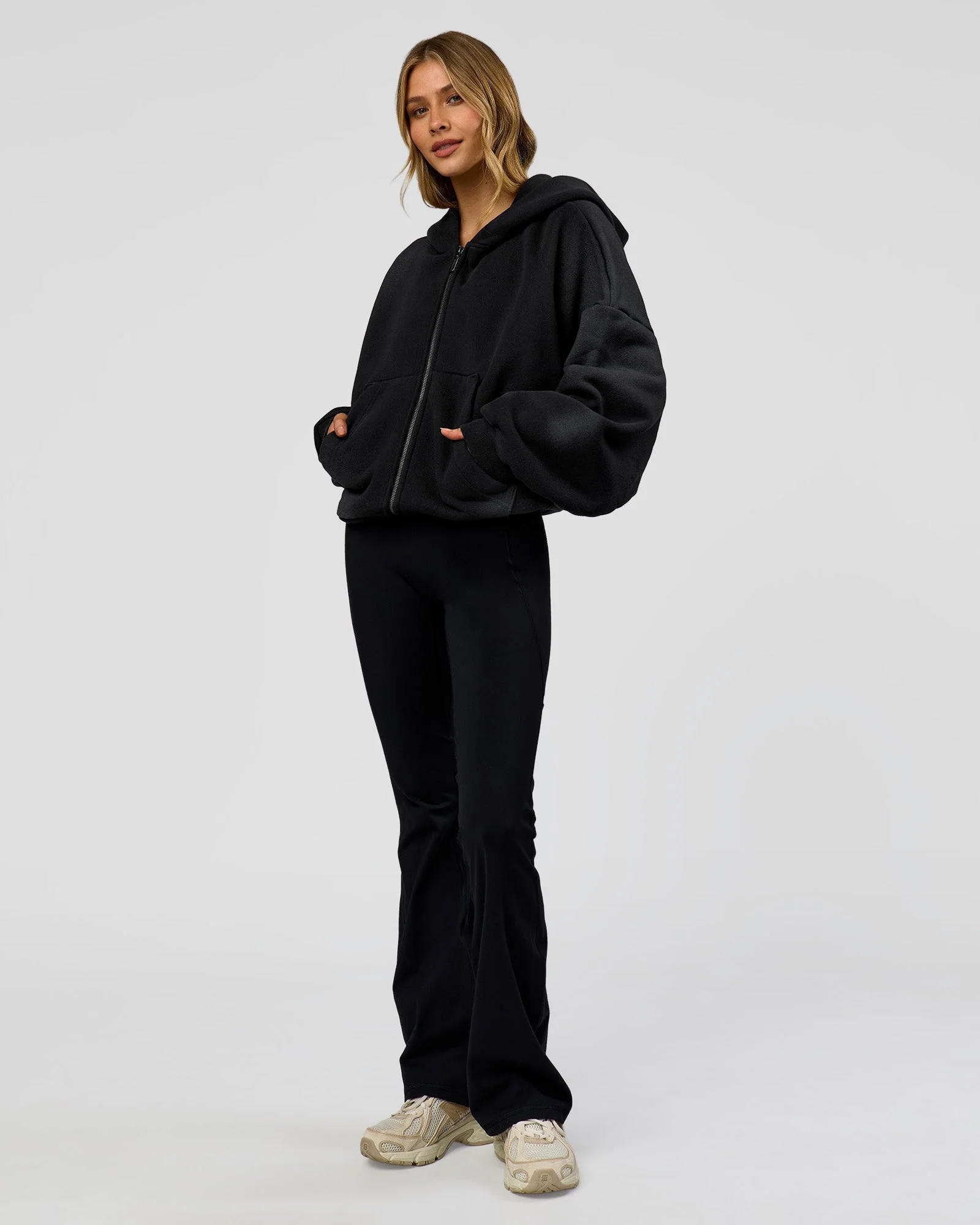 Memory In Motion Ultra Heavyweight Zip Thru Hoodie - Black Washed - Image 9