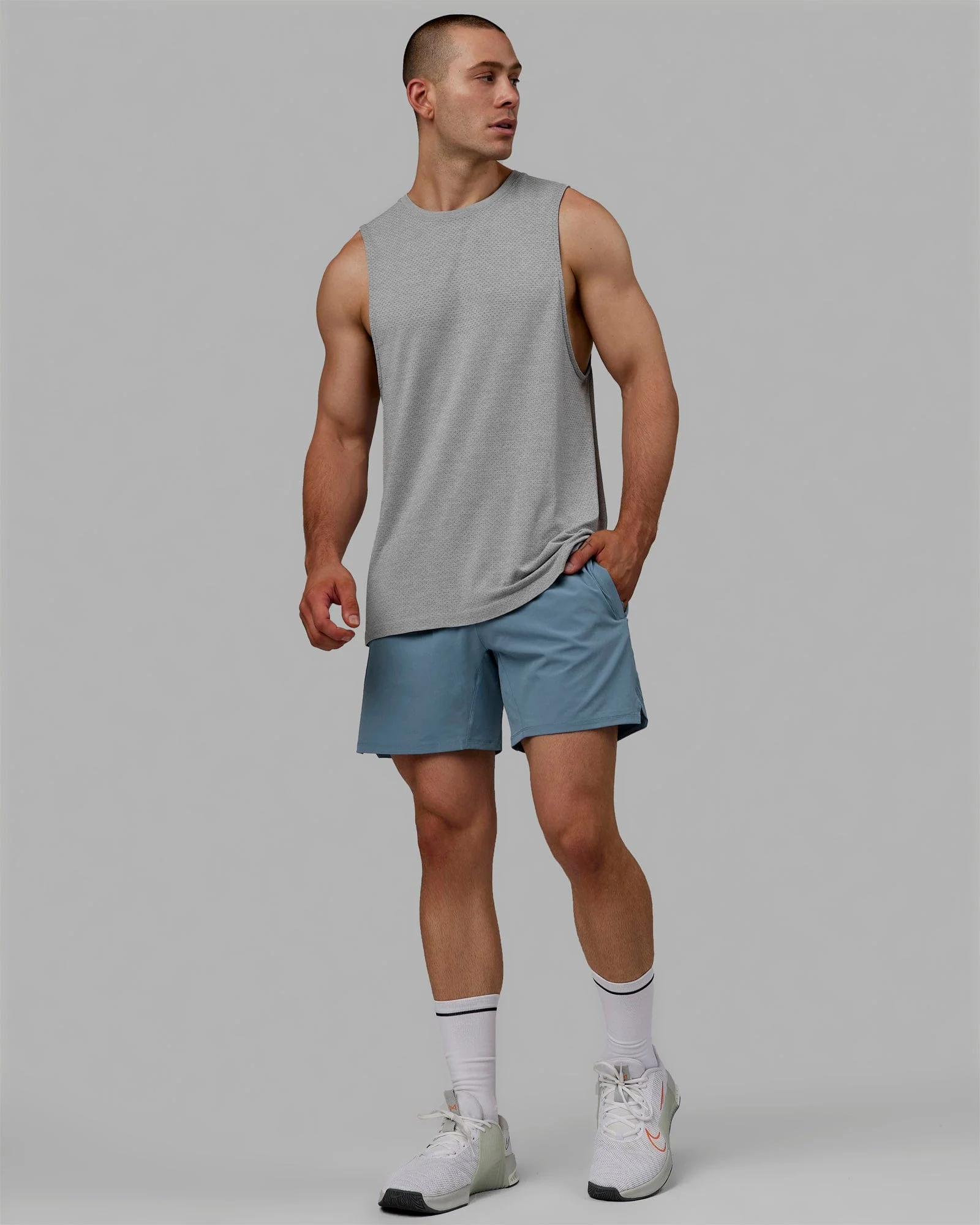 AeroFLX+ Seamless Muscle Tank - Lt Grey Marl - Image 3