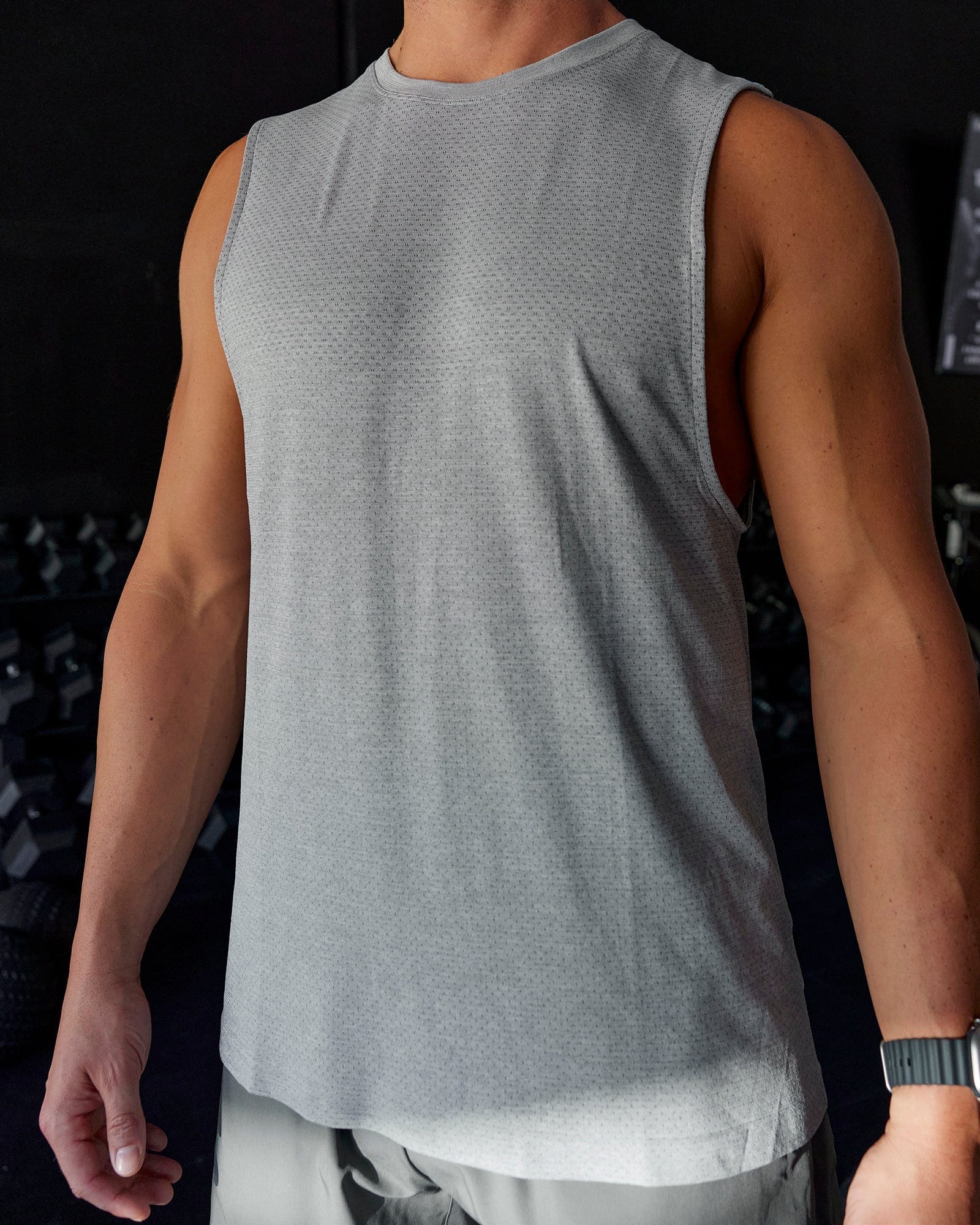 AeroFLX+ Seamless Muscle Tank - Lt Grey Marl - Image 5