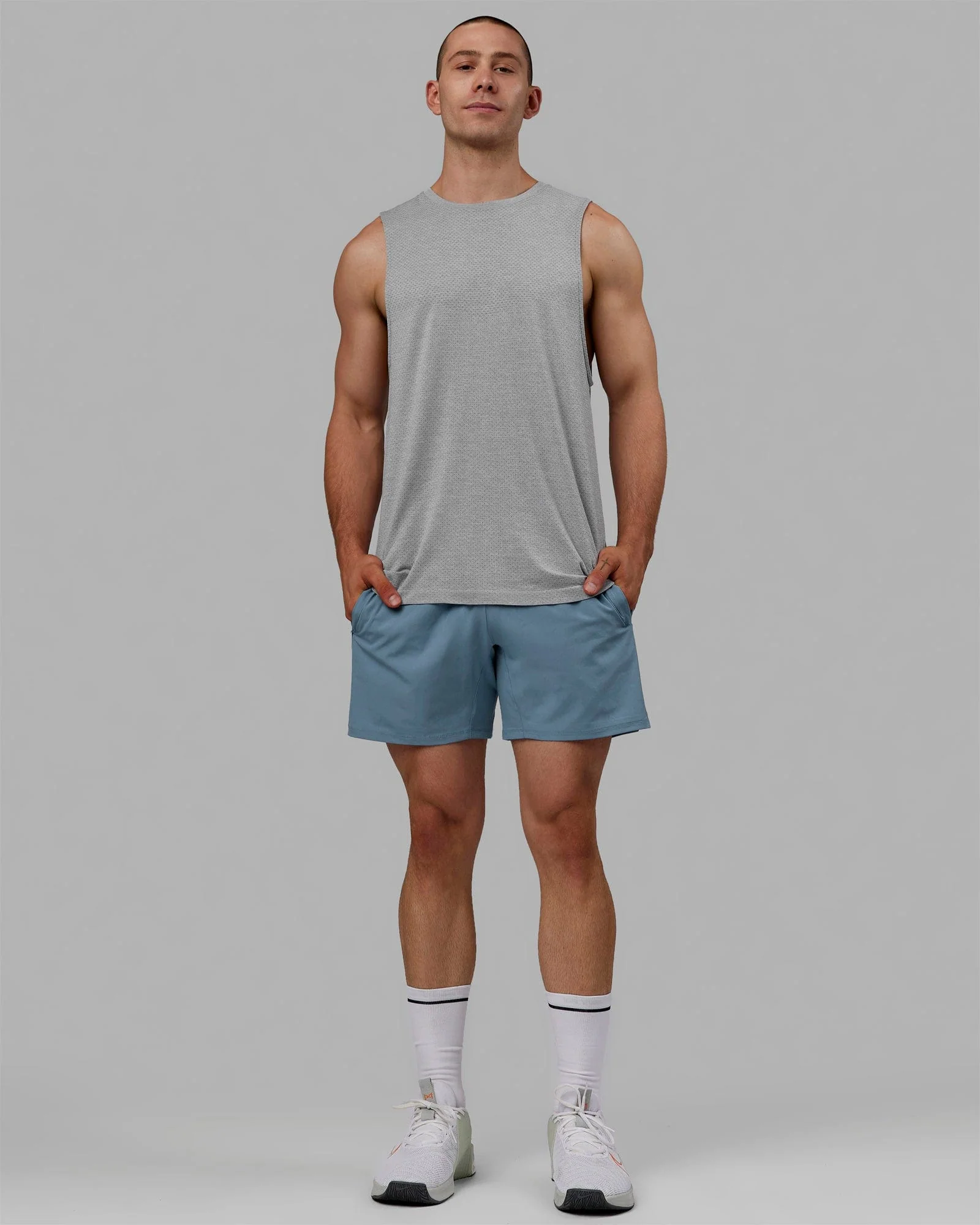 AeroFLX+ Seamless Muscle Tank - Lt Grey Marl - Image 7
