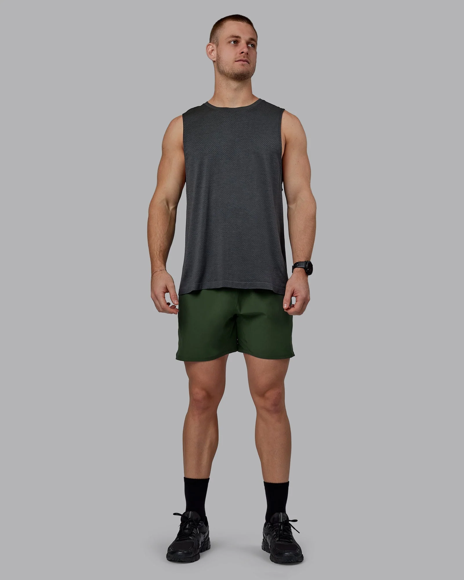 AeroFLX+ Seamless Muscle Tank - Pirate Black Marl
