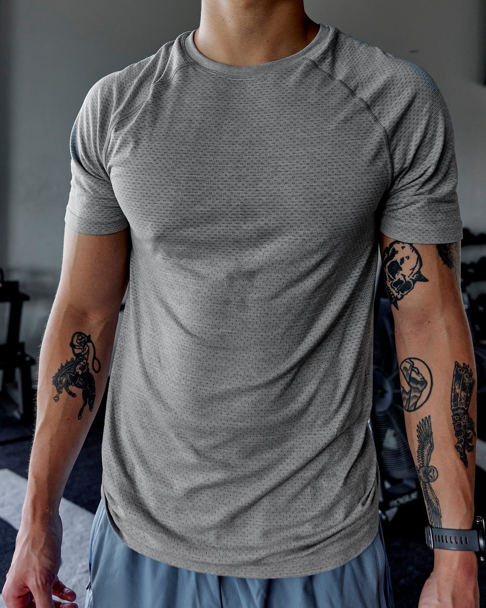 AeroFLX+ Seamless Tee - Lt Grey Marl - Image 2