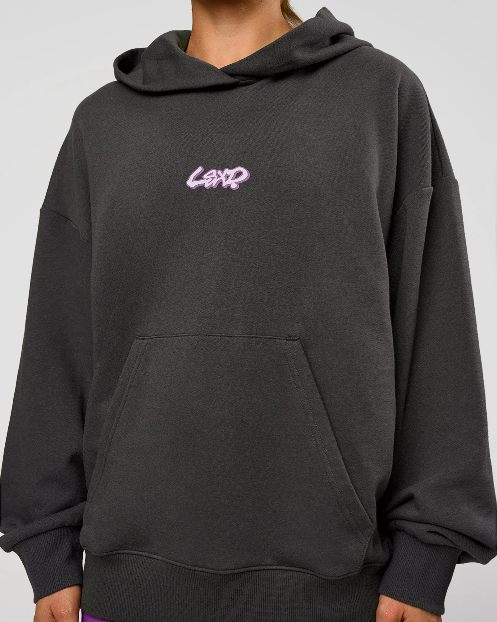 Miami Vibe Oversized Hoodie - Dark Storm-Marshmallow - Image 6