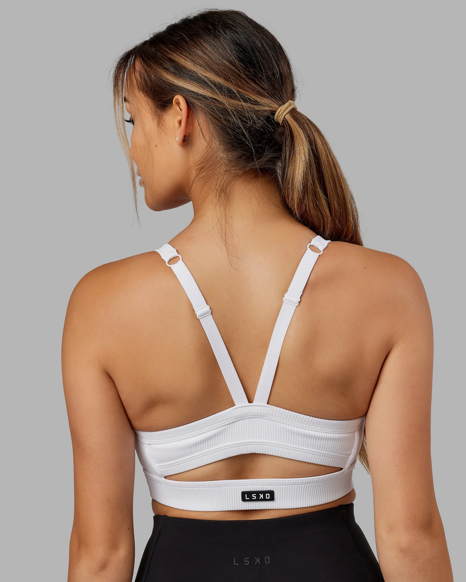 Momentum Ribbed Sports Bra - White - Image 2