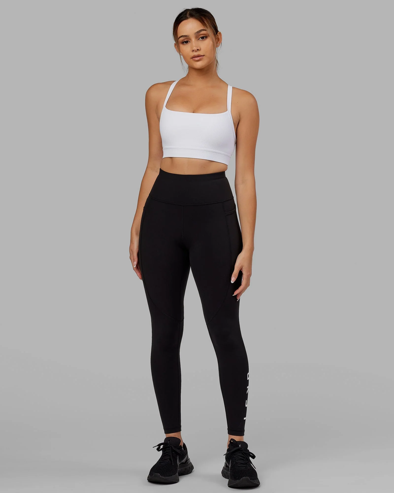 Momentum Ribbed Sports Bra - White - Image 4