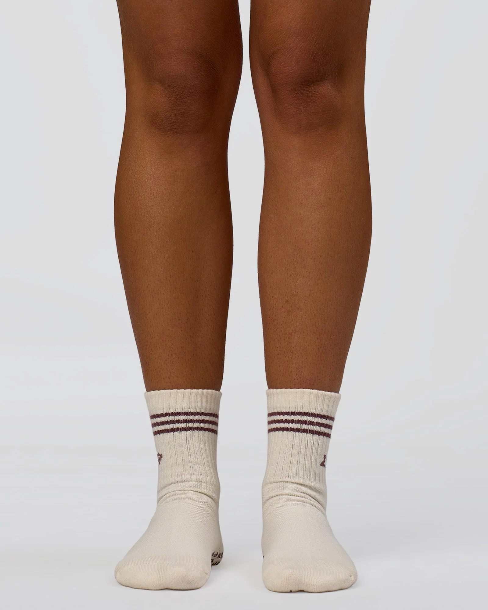 Motion Pilates Grip Socks - Off White-Hot Chocolate