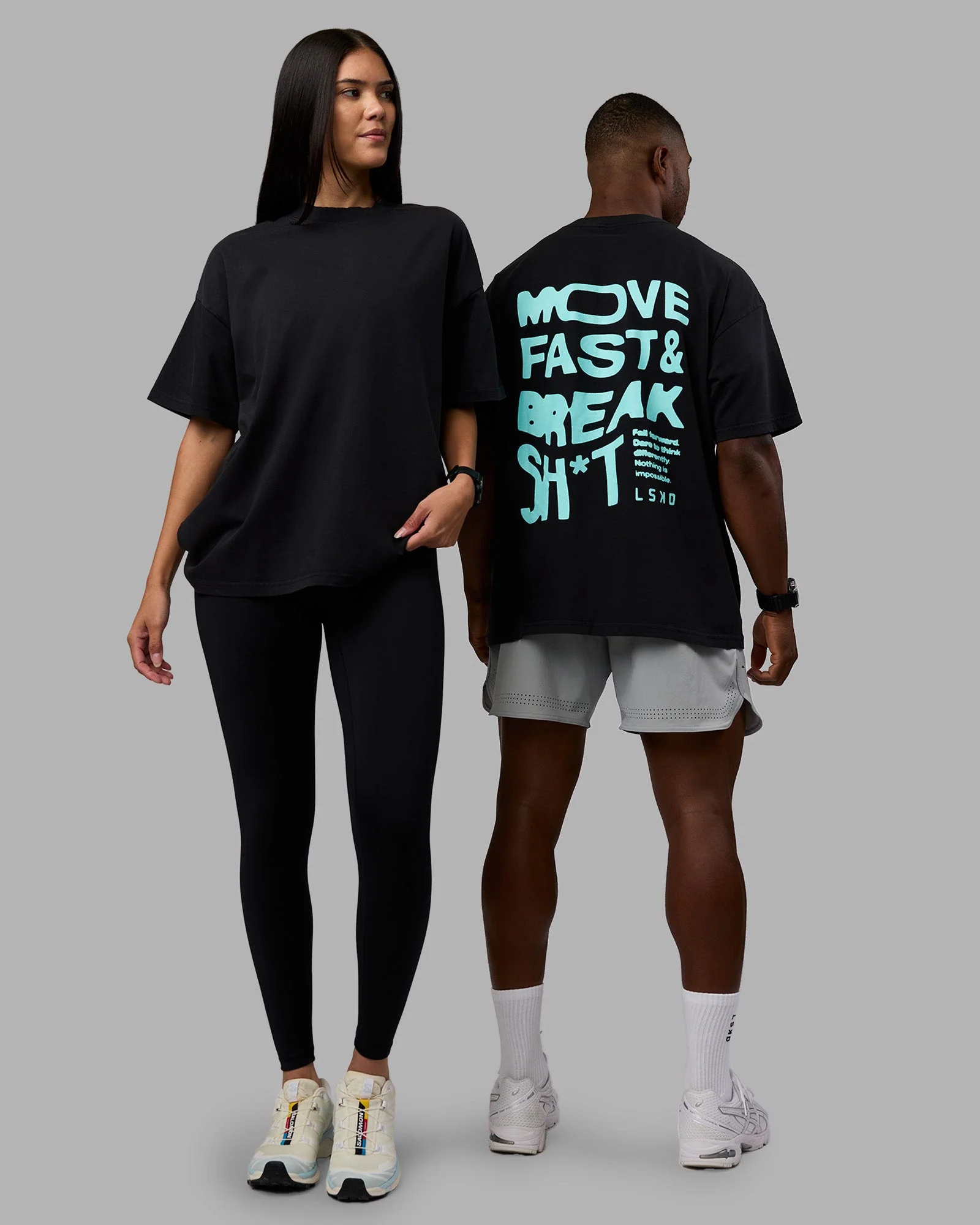 Move Fast Washed Heavyweight Tee Oversize - Black-Island Paradise