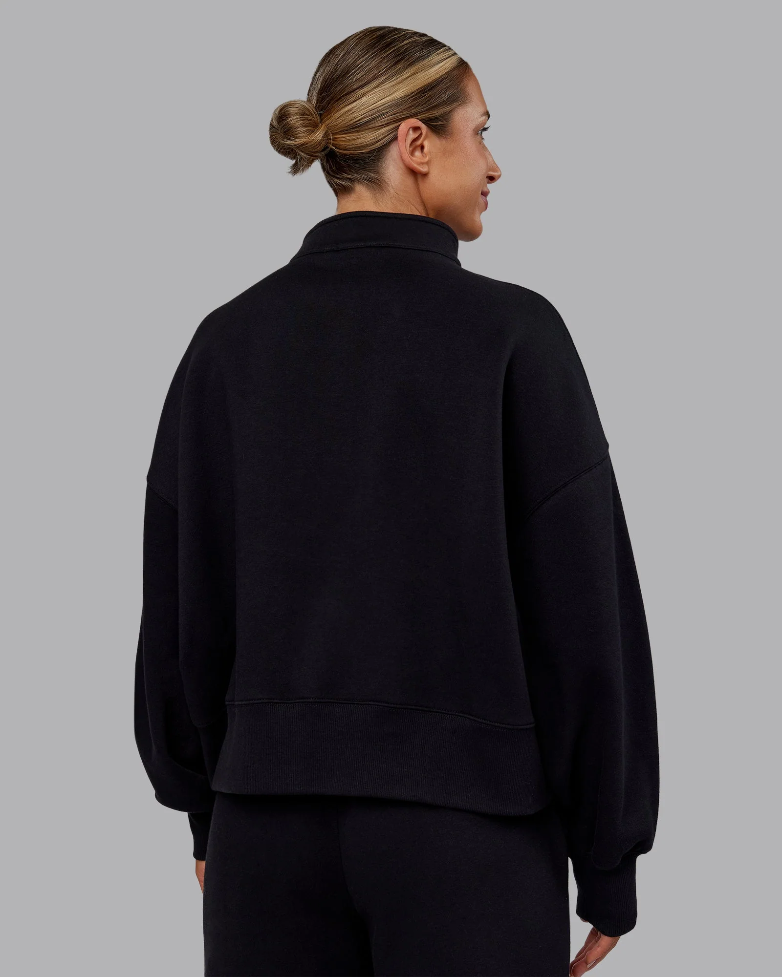 MVP 1/2 Zip Oversized Sweater - Black - Image 3